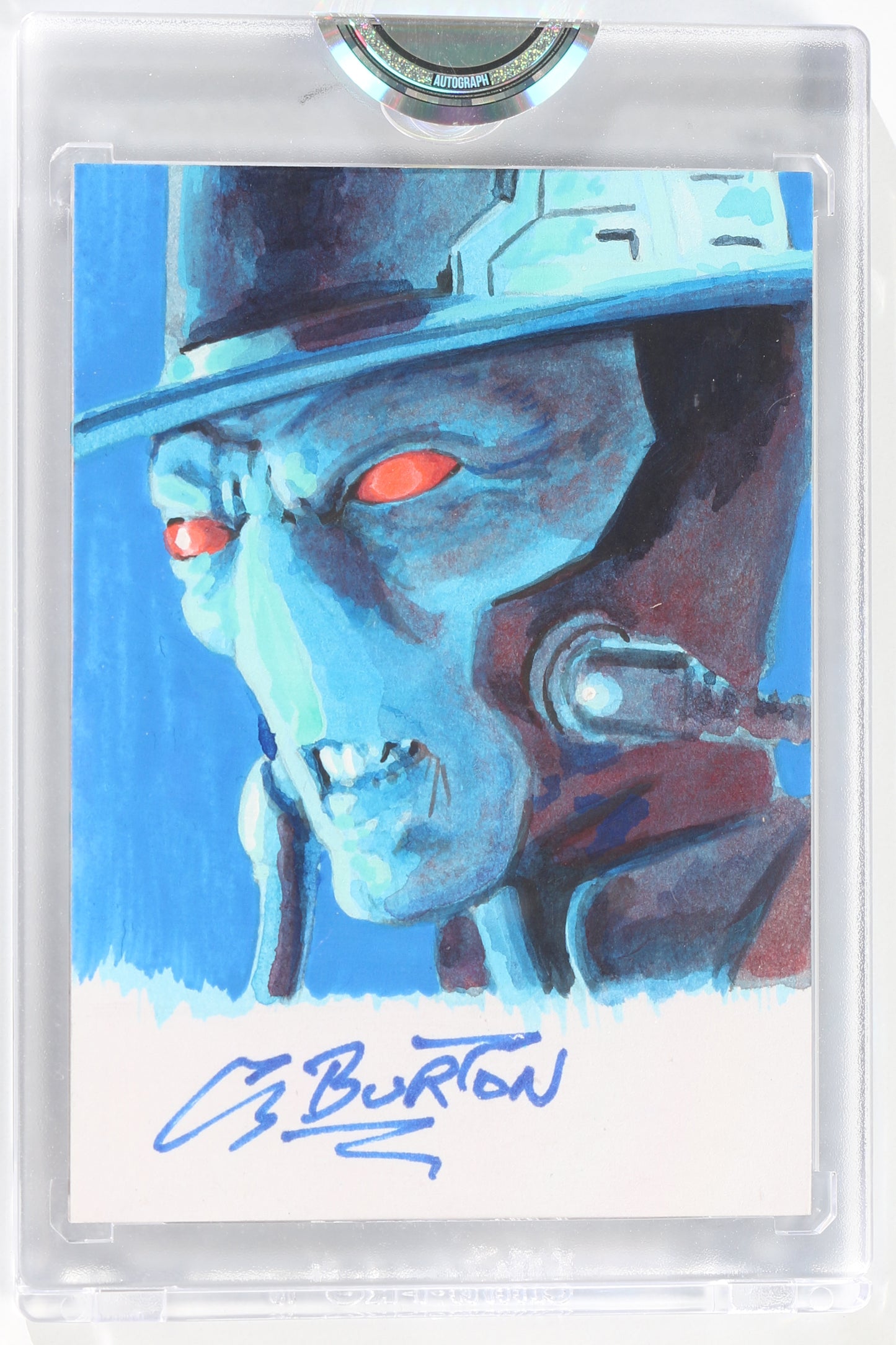 
                  
                    Corey Burton as Cad Bane in Star Wars: The Book of Boba Fett (Encapsulated) Signed SWAU Artist Series Trading Card by Seth Grooves
                  
                
