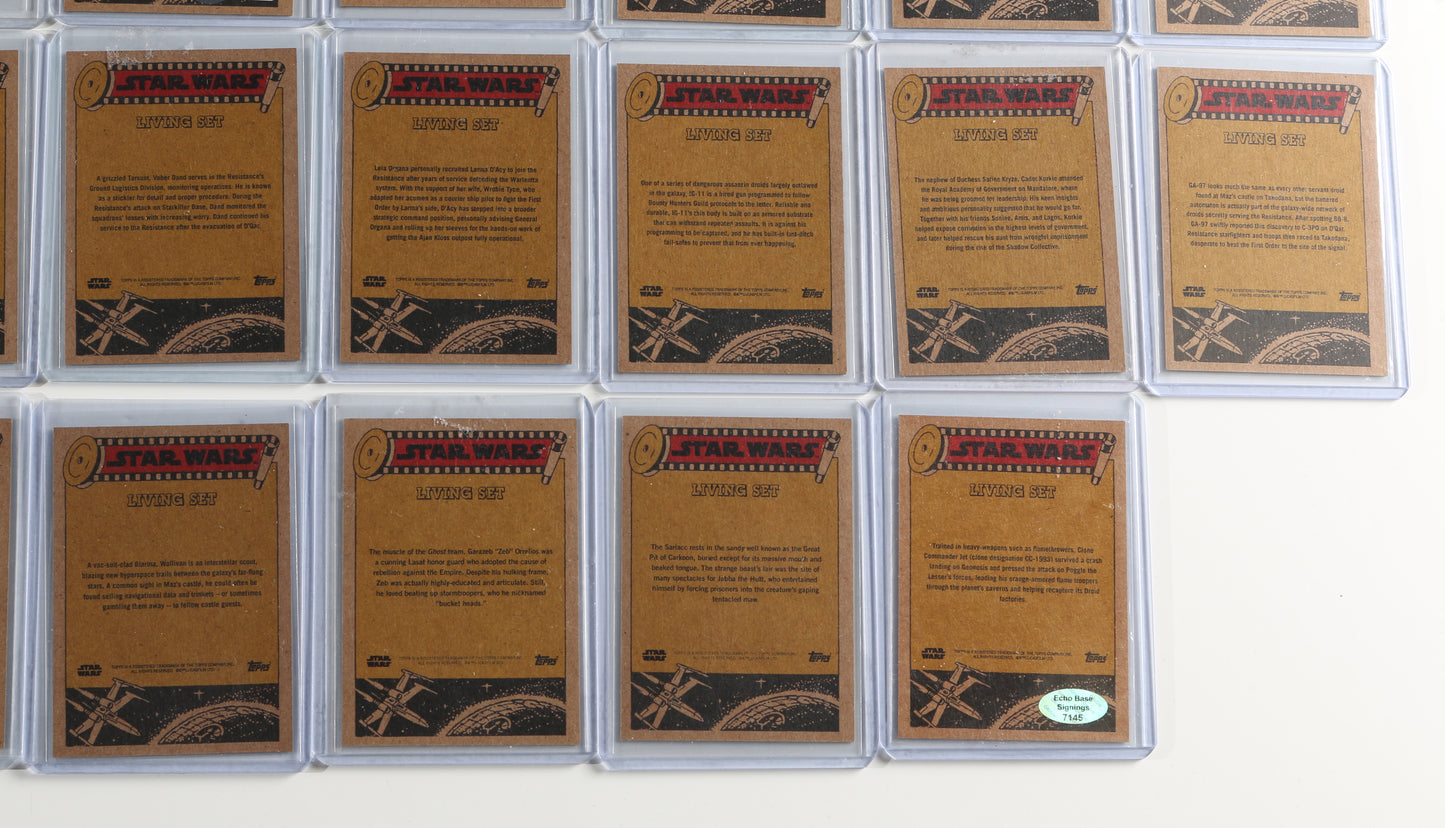 
                  
                    Star Wars Signed Loose & Encapsulated Topps Living Set Trading Cards 85pc LOT
                  
                