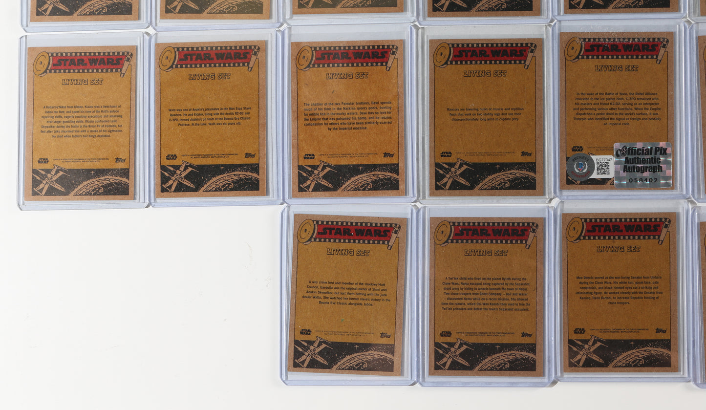 
                  
                    Star Wars Signed Loose & Encapsulated Topps Living Set Trading Cards 85pc LOT
                  
                