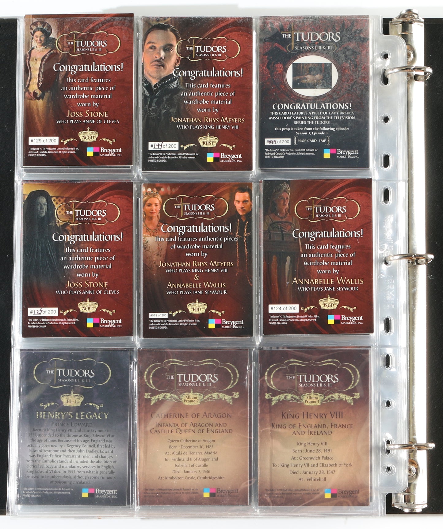 
                  
                    The Tudors Breygent Trading Cards 133pc LOT with 12 Cards Signed by Natalie Dormer, Gabrielle Anwar, Annabelle Wallis, Maria Doyle Kennedy, Jonathan Rhys Meyers, Sarah Bolger, Tamzin Merchant, James Frain, Joanne King, & More
                  
                
