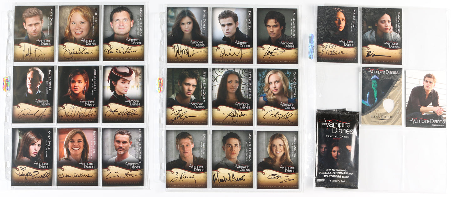 
                  
                    The Vampire Diaries Cryptozoic Trading Cards 103pc LOT with 20 Cards Signed by Nina Dobrev, Paul Wesley, Ian Somerhalder, Steven R. McQueen, Katerina Graham, Candice Accola, Zach Roerig, Michael Trevino, Sara Canning, & More
                  
                
