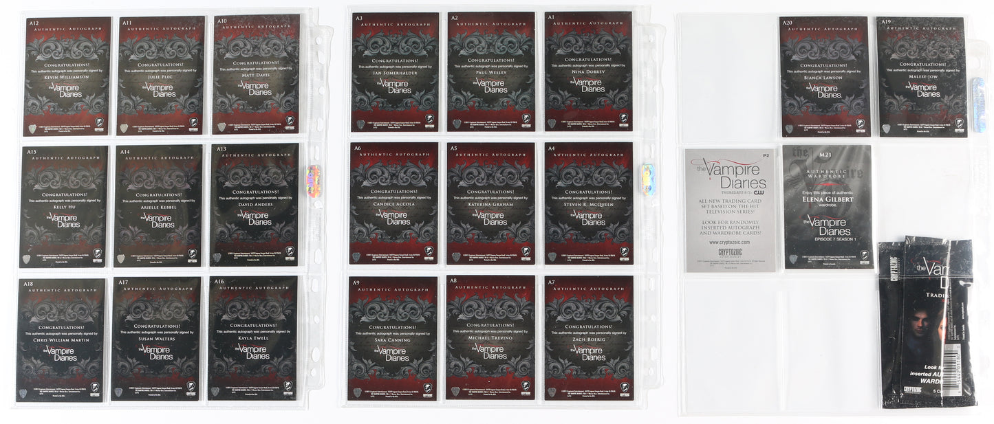 
                  
                    The Vampire Diaries Cryptozoic Trading Cards 103pc LOT with 20 Cards Signed by Nina Dobrev, Paul Wesley, Ian Somerhalder, Steven R. McQueen, Katerina Graham, Candice Accola, Zach Roerig, Michael Trevino, Sara Canning, & More
                  
                
