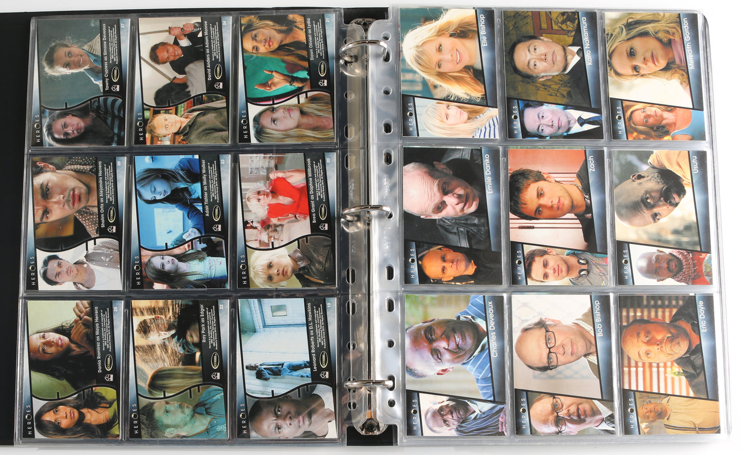 
                  
                    Heroes Rittenhouse Trading Cards 134pc LOT with 43 Cards Signed by Hayden Panettiere, Kristen Bell, Ernie Hudson, Bruce Boxleitner, George Takei, Jack Coleman, James Kyson Lee, Malcolm McDowell, Eric Roberts, Sendhil Ramamurthy, & More
                  
                