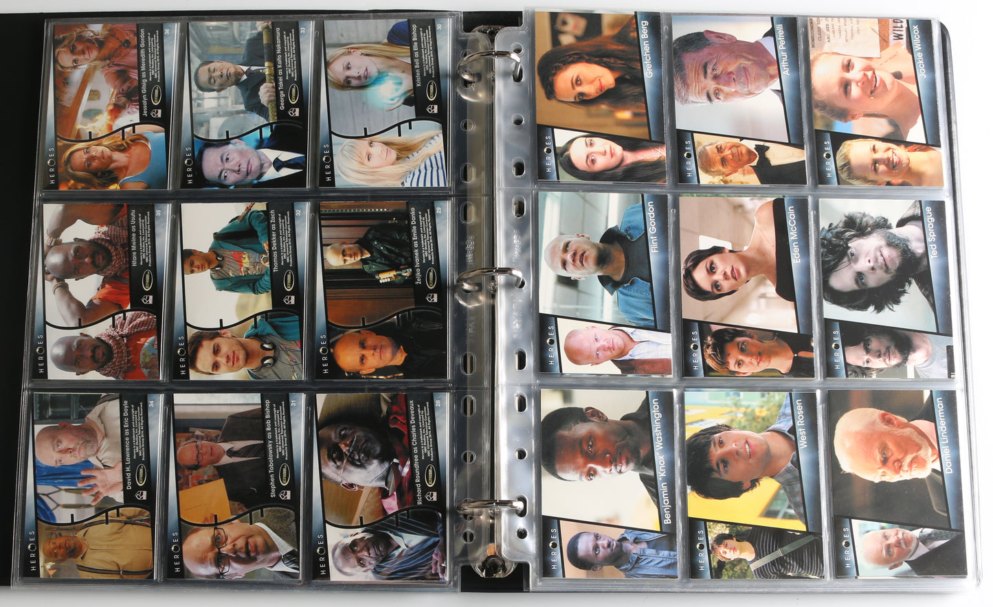 
                  
                    Heroes Rittenhouse Trading Cards 134pc LOT with 43 Cards Signed by Hayden Panettiere, Kristen Bell, Ernie Hudson, Bruce Boxleitner, George Takei, Jack Coleman, James Kyson Lee, Malcolm McDowell, Eric Roberts, Sendhil Ramamurthy, & More
                  
                