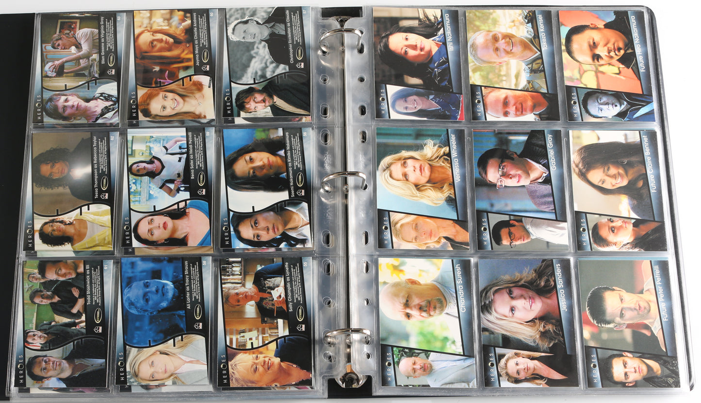 
                  
                    Heroes Rittenhouse Trading Cards 134pc LOT with 43 Cards Signed by Hayden Panettiere, Kristen Bell, Ernie Hudson, Bruce Boxleitner, George Takei, Jack Coleman, James Kyson Lee, Malcolm McDowell, Eric Roberts, Sendhil Ramamurthy, & More
                  
                