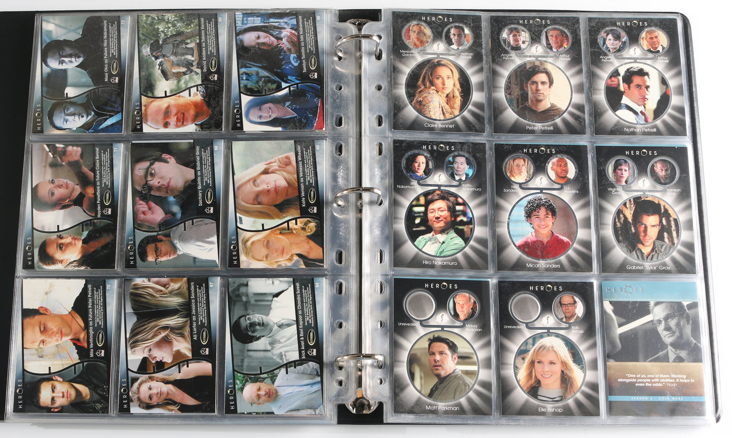 
                  
                    Heroes Rittenhouse Trading Cards 134pc LOT with 43 Cards Signed by Hayden Panettiere, Kristen Bell, Ernie Hudson, Bruce Boxleitner, George Takei, Jack Coleman, James Kyson Lee, Malcolm McDowell, Eric Roberts, Sendhil Ramamurthy, & More
                  
                