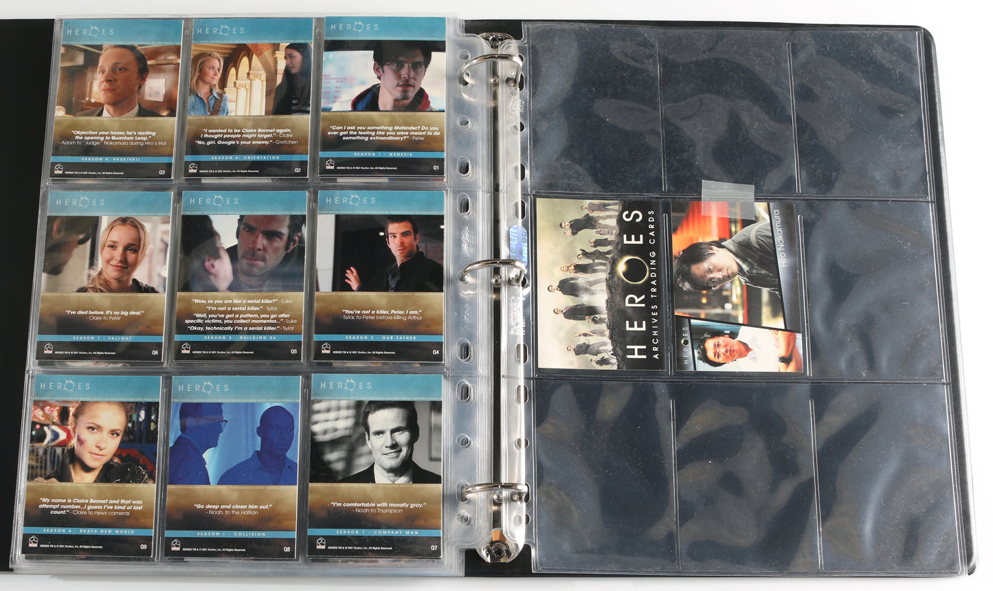 
                  
                    Heroes Rittenhouse Trading Cards 134pc LOT with 43 Cards Signed by Hayden Panettiere, Kristen Bell, Ernie Hudson, Bruce Boxleitner, George Takei, Jack Coleman, James Kyson Lee, Malcolm McDowell, Eric Roberts, Sendhil Ramamurthy, & More
                  
                