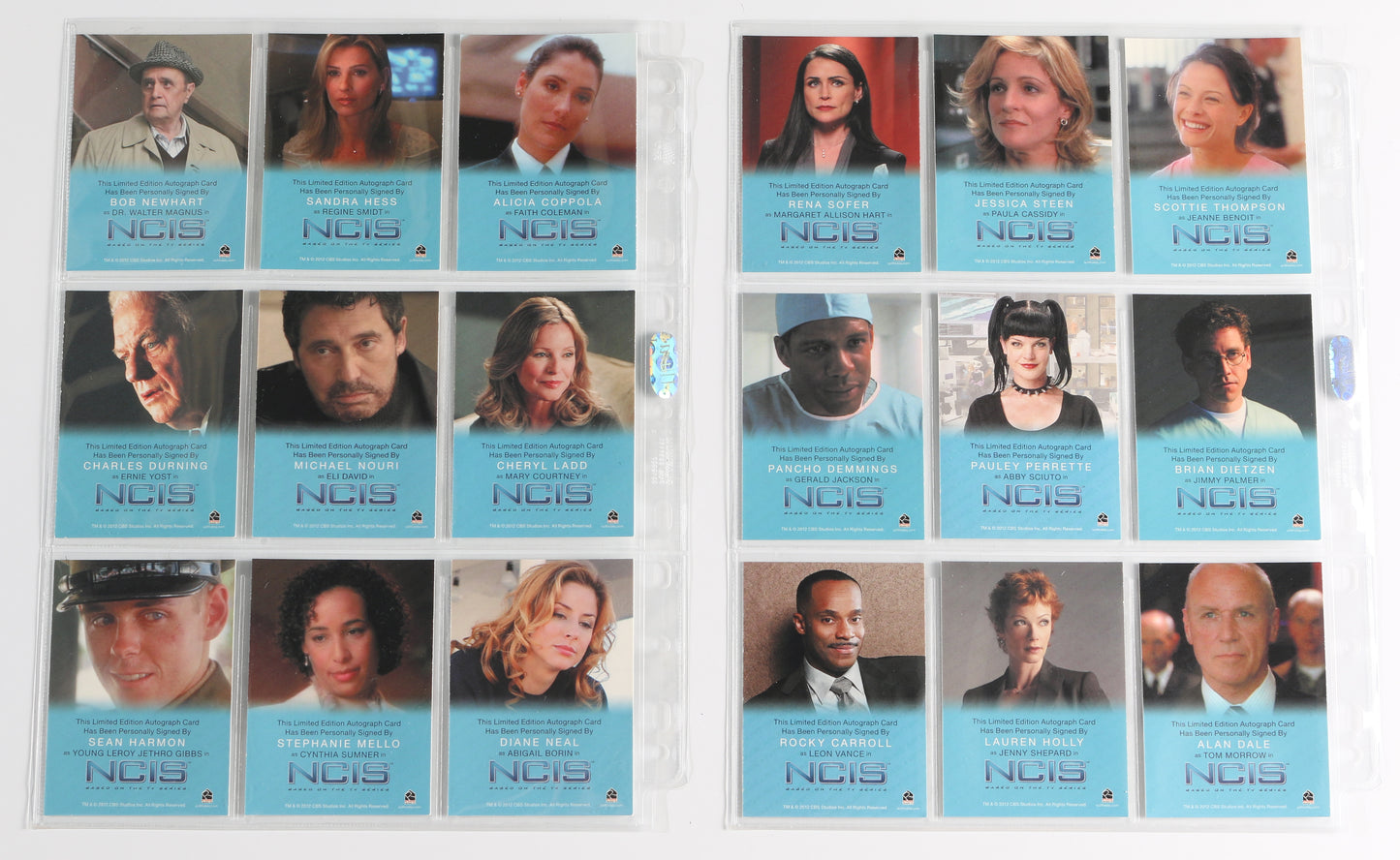 
                  
                    NCIS Rittenhouse Trading Cards 85pc LOT with 18 Cards Signed by Pauley Perrette, Bob Newhart, Sandra Hess, Alicia Coppola, Charles Durning, Michael Nouri, Cheryl Ladd, Sean Harmon, Stephanie Mello, Diane Neal, & More
                  
                