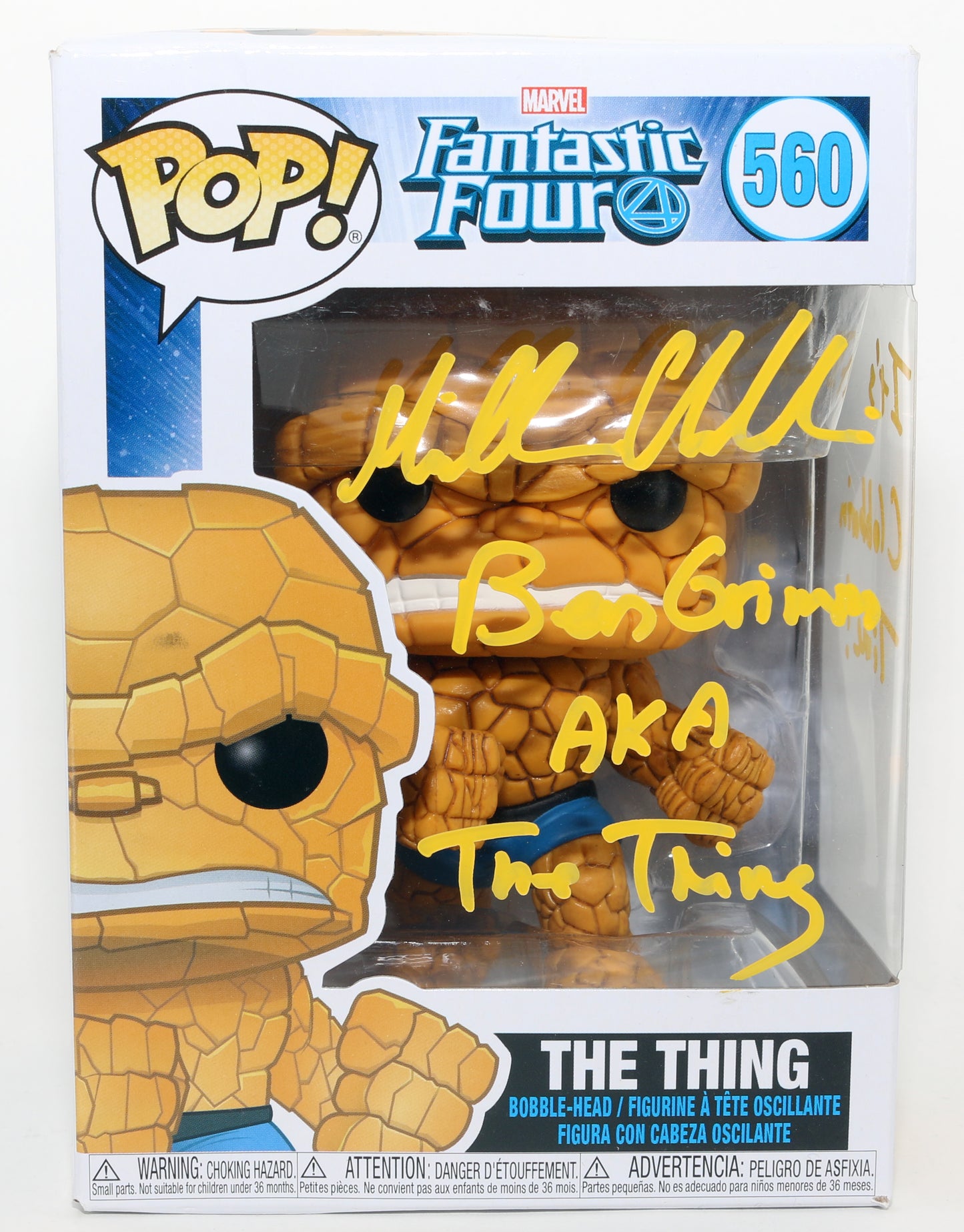 
                  
                    Michael Chiklis as Thing in Fantastic Four Signed Funko POP! #560 with Character Name & Quote
                  
                