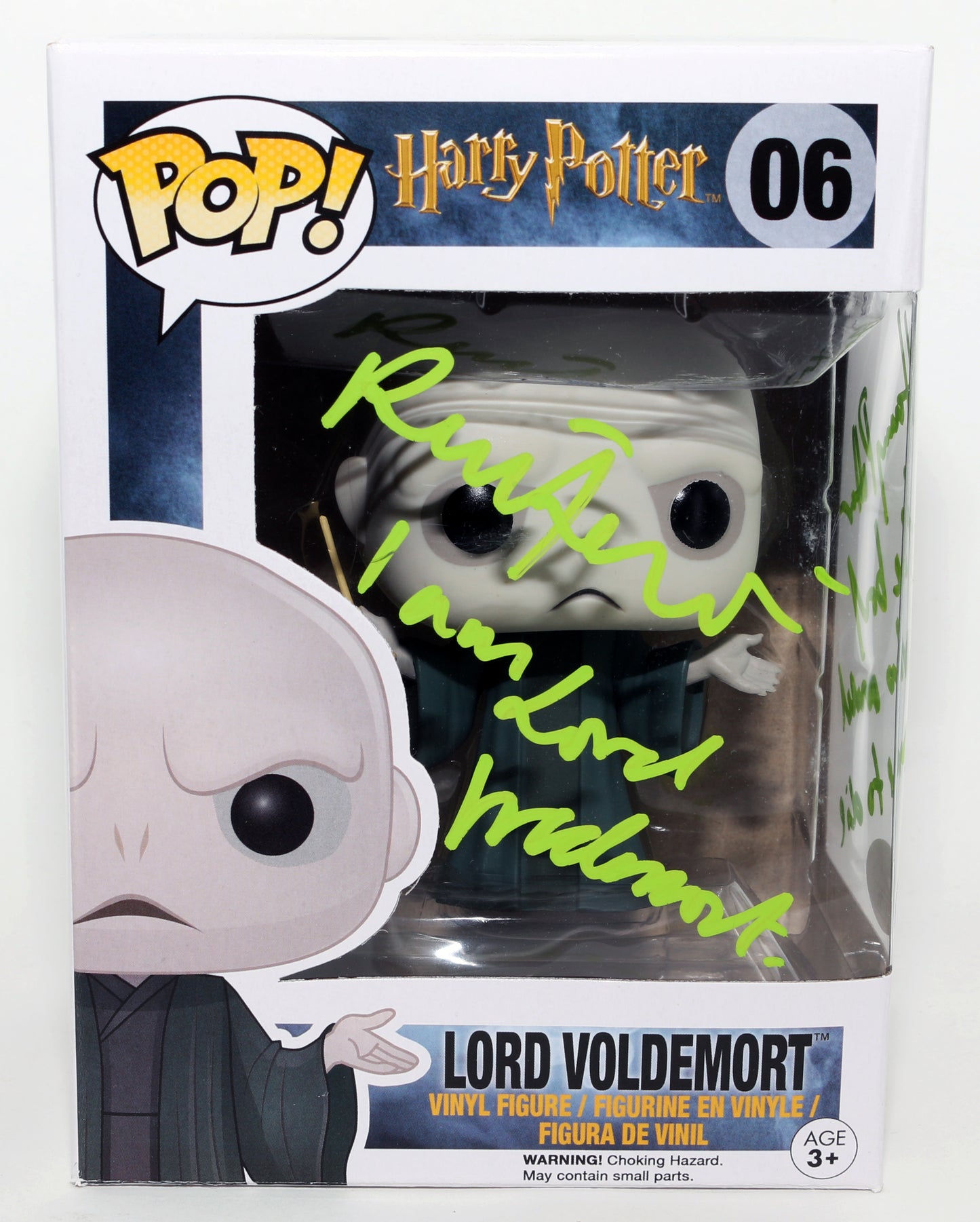 
                  
                    Ralph Fiennes as Lord Voldemort in Harry Potter (JSA) Signed Funko POP! #06 with Character Name & Quote
                  
                