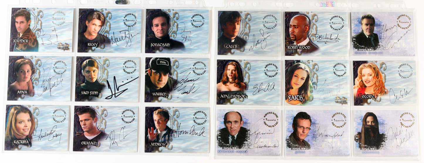 
                  
                    Buffy the Vampire Slayer Inkworks Trading Cards 18pc LOT Signed by Nathan Fillion, DB Woodside, Harry Groener, Elizabeth Anne Allen, Eliza Dushku, Clare Kramer, Armin Shimerman, & Others
                  
                