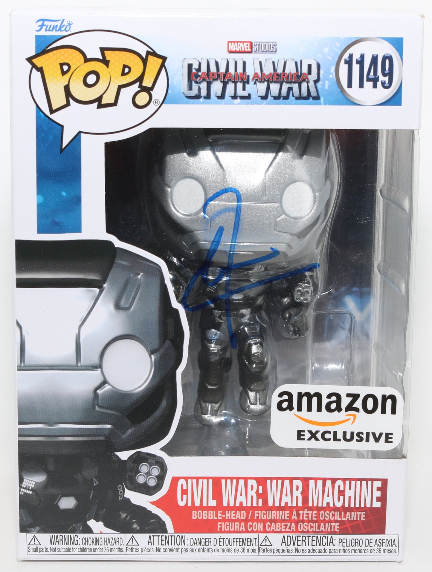
                  
                    Don Cheadle as War Machine in Captain America: Civil War Amazon Exclusive (JSA) Signed Funko POP! #1149
                  
                