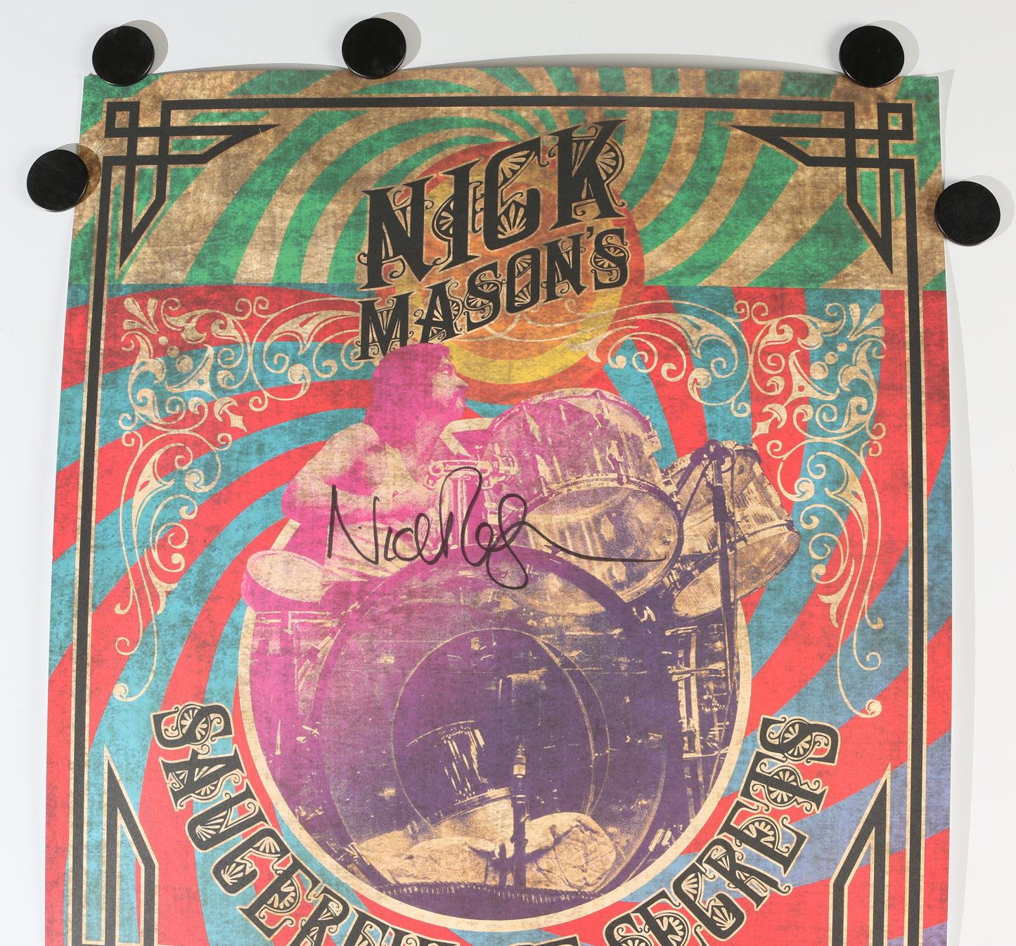 
                  
                    Nick Mason Drummer of Pink Floyd Signed 15.5x35.5 Poster #1470/1750
                  
                
