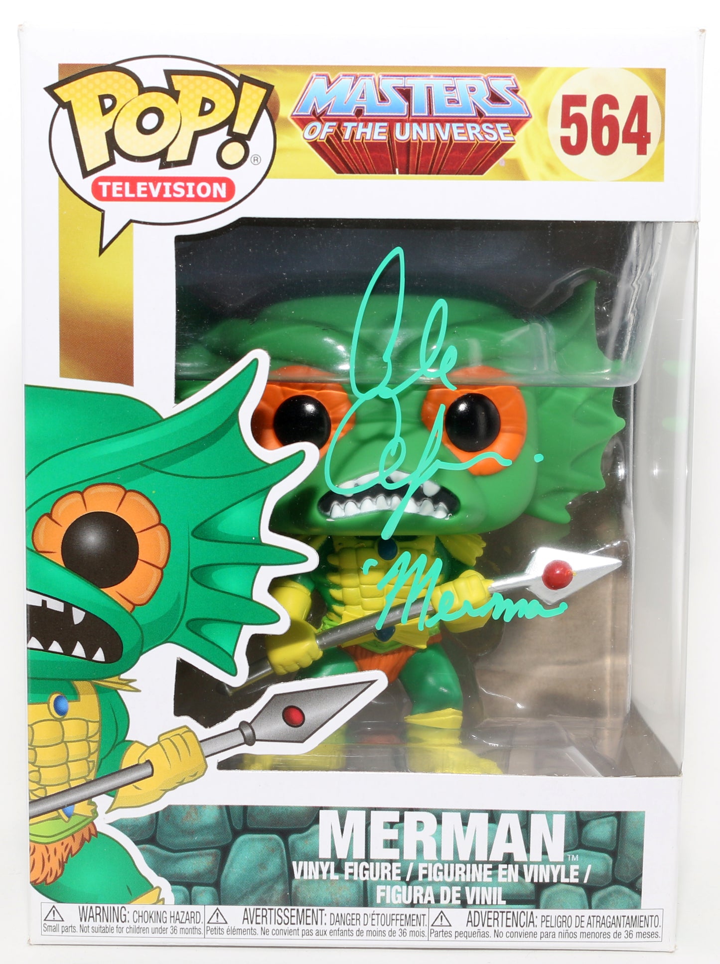 
                  
                    Alan Oppenheimer as Merman in Masters of the Universe Signed Funko POP! #563 with Character Name
                  
                