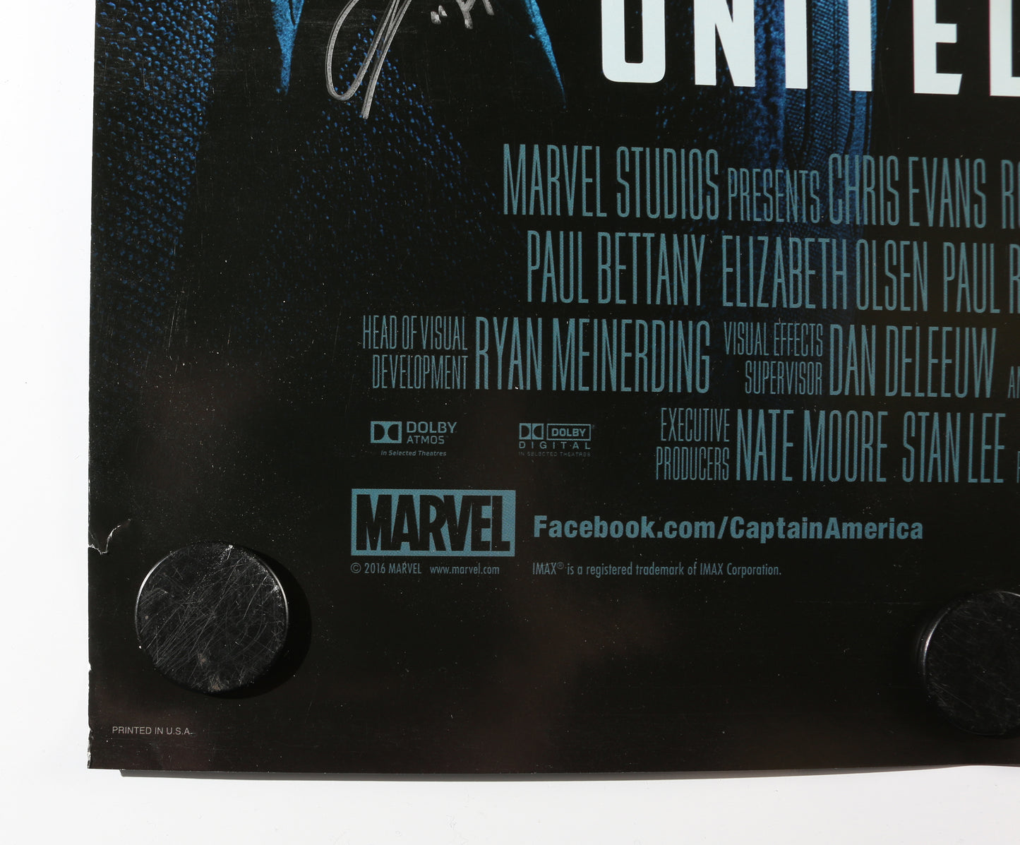 
                  
                    Captain America: Civil War 27x40 Poster Cast Signed by Chadwick Boseman, Robert Downey Jr., Chris Evans, Sebastian Stan, Jeremy Renner, Don Cheadle, Anthony Mackie, Elizabeth Olsen, Paul Rudd, Emily VanCamp, Kevin Feige, Chris Markus, & Stephen McFeely
                  
                