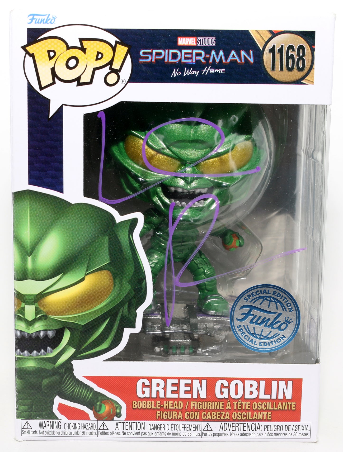 
                  
                    Willem Dafoe as The Green Goblin in Spider-Man: No Way Home Special Edition Signed Funko POP! #1168
                  
                