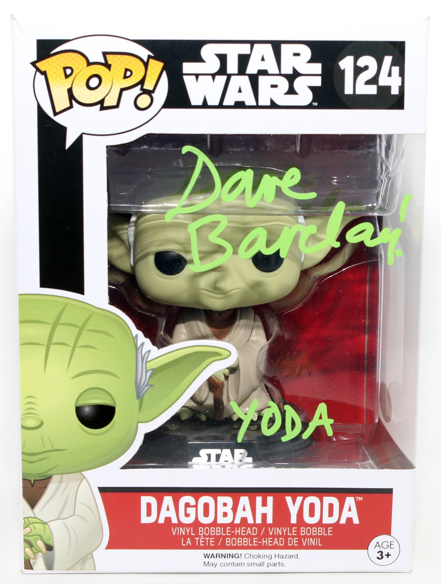 
                  
                    David Barclay as Dagobah Yoda in Star Wars: The Empire Strikes Back Signed Funko POP! #124 with Character Name
                  
                