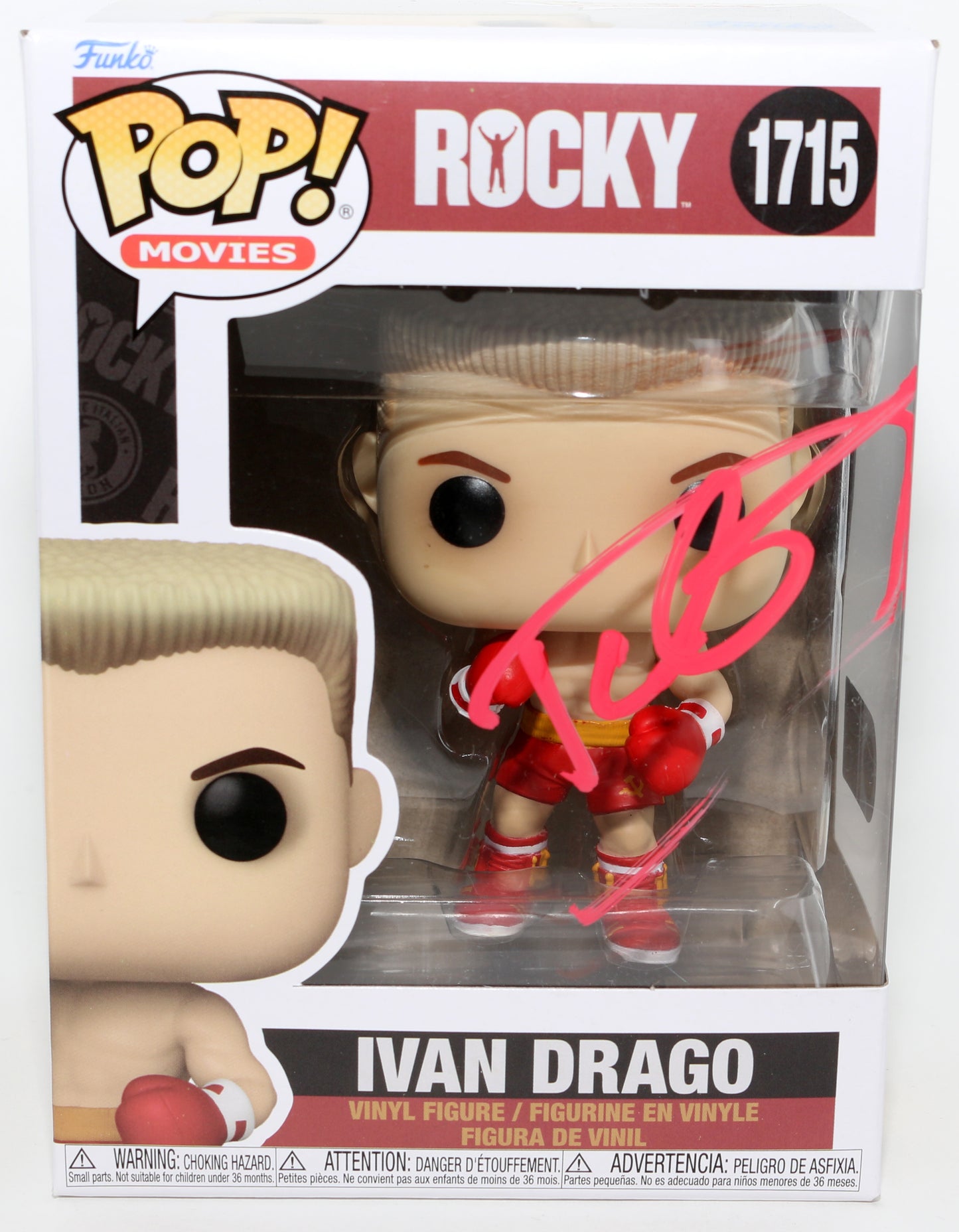 
                  
                    Dolph Lundgren as Ivan Drago in Rocky IV (SWAU) Signed Funko POP! #1715
                  
                