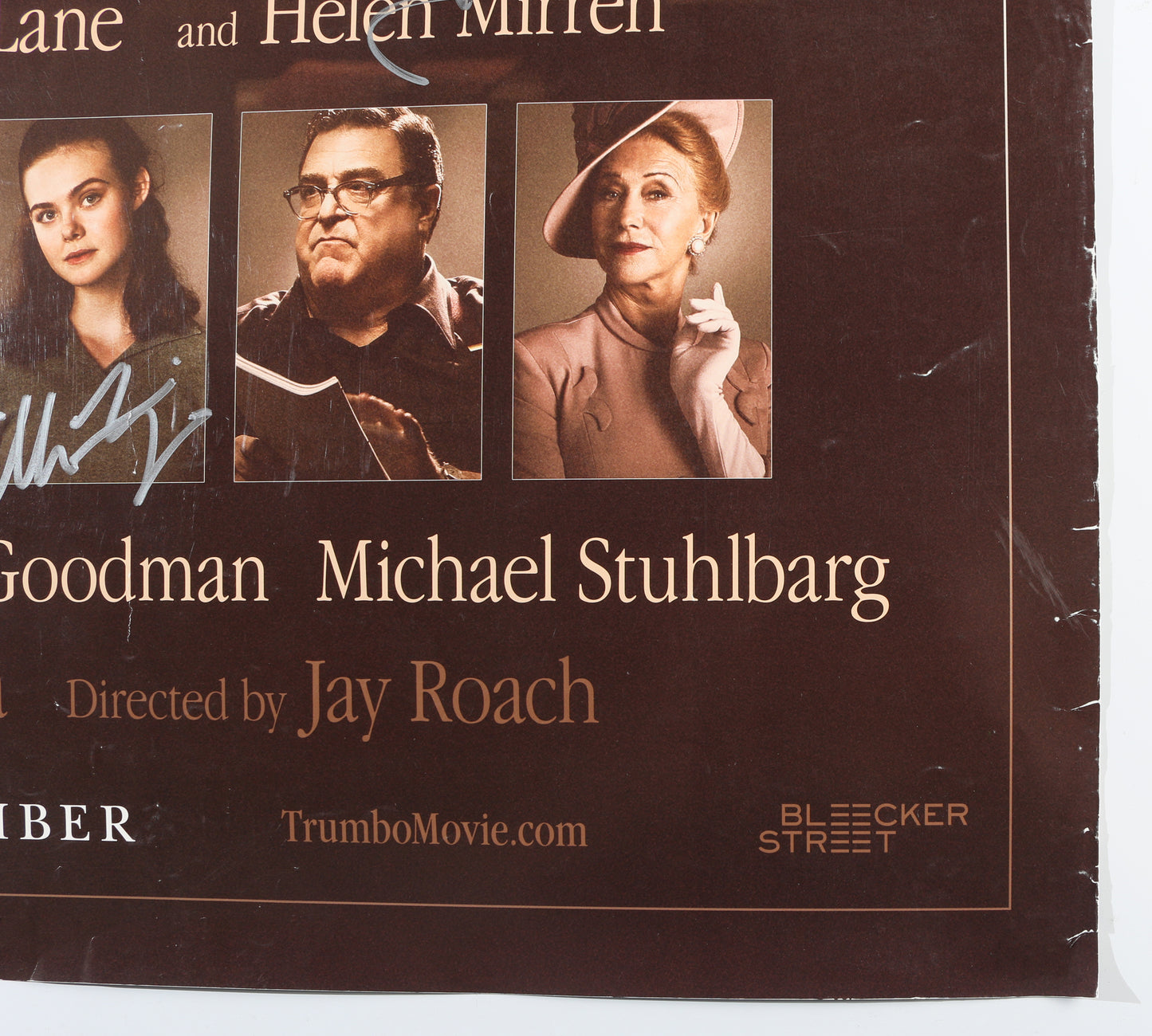 
                  
                    Trumbo 27x40 Poster Cast Signed by Bryan Cranston, Diane Lane, Helen Mirren, Elle Fanning, Writer: John McNamara, & Director: Jay Roach
                  
                