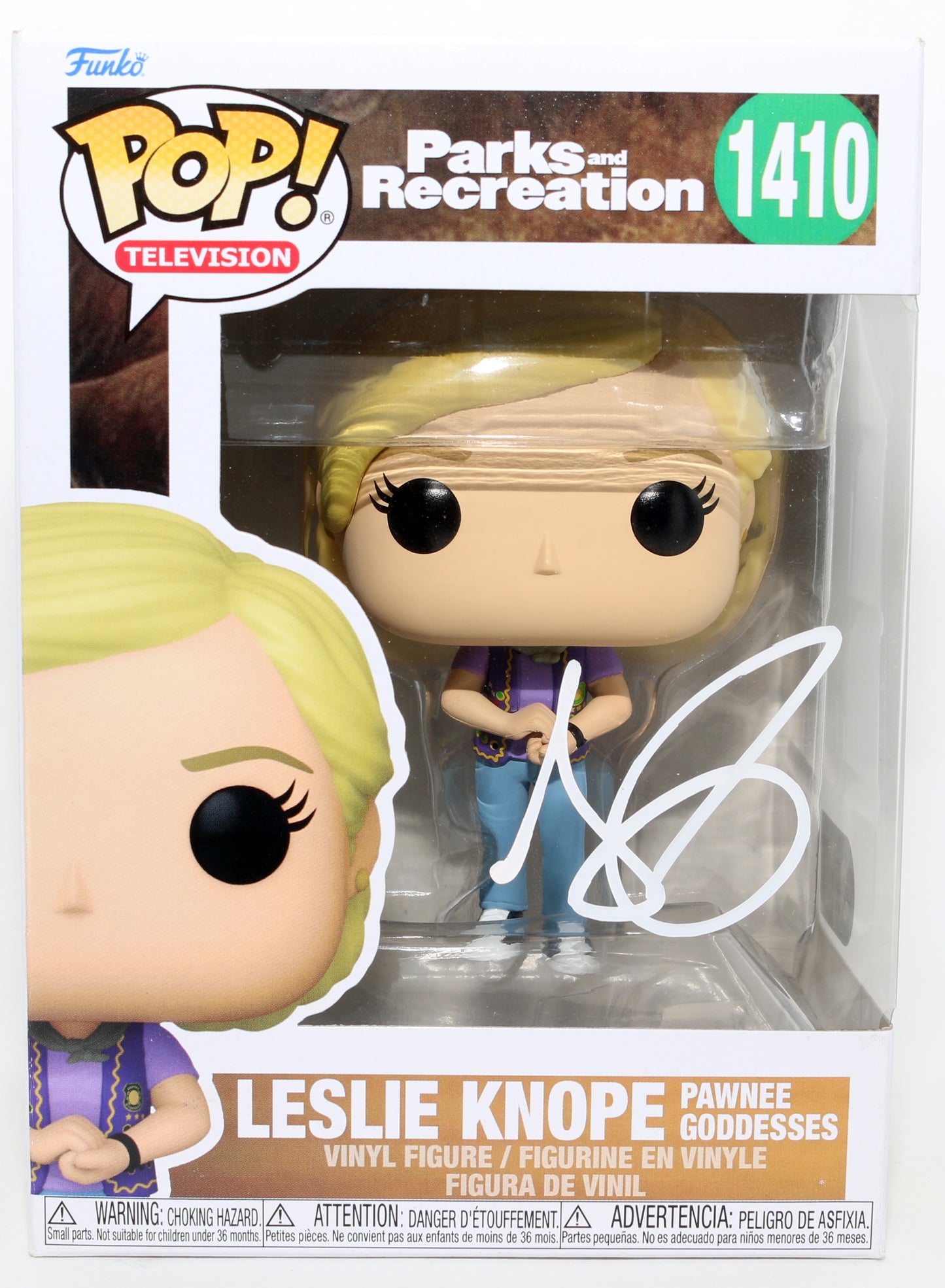 
                  
                    Amy Poehler as Leslie Knope in Parks & Recreation (SWAU) Signed Funko POP! #1410
                  
                