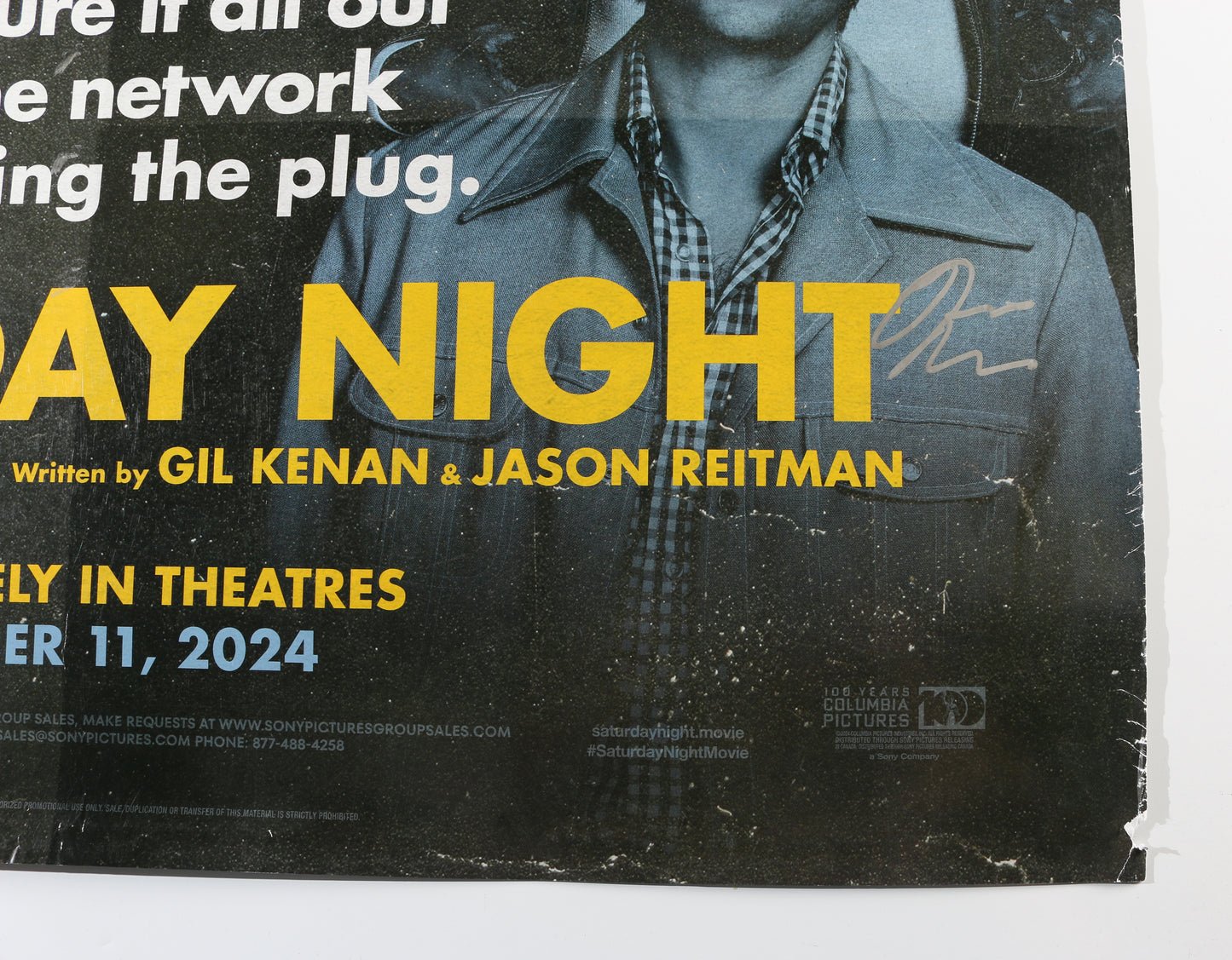 
                  
                    Saturday Night 27x40 Poster Cast Signed by Gabrielle Labelle, Lamorne Morris, Kim Matula, Emily Fairn, Paul Rust, Tommy Dewey, Presley Coley, & Director: Jason Reitman
                  
                