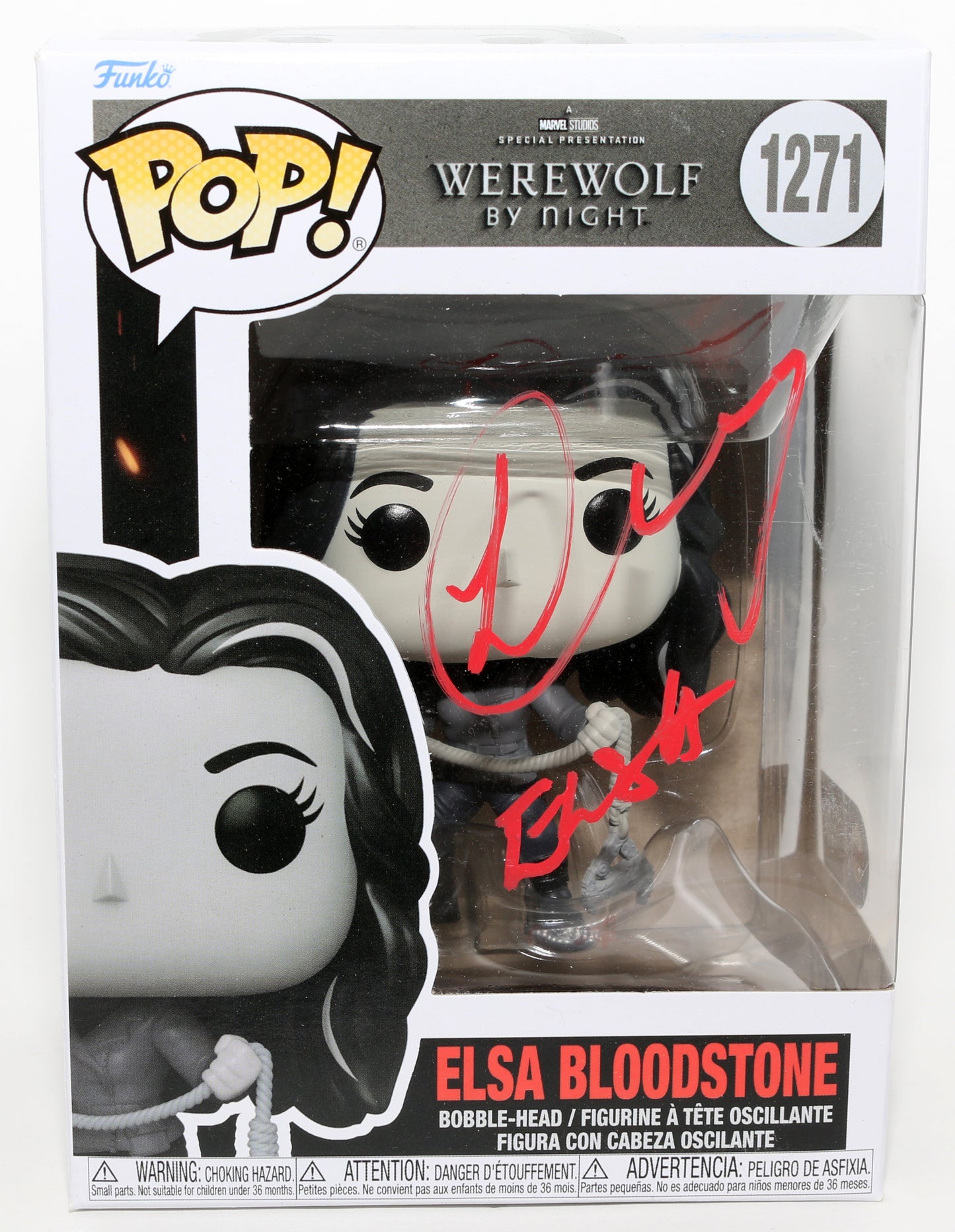 
                  
                    Laura Donnelly as Elsa Bloodstone in Werewolf by Night (SWAU) Signed Funko POP! #1271 with Character Name
                  
                