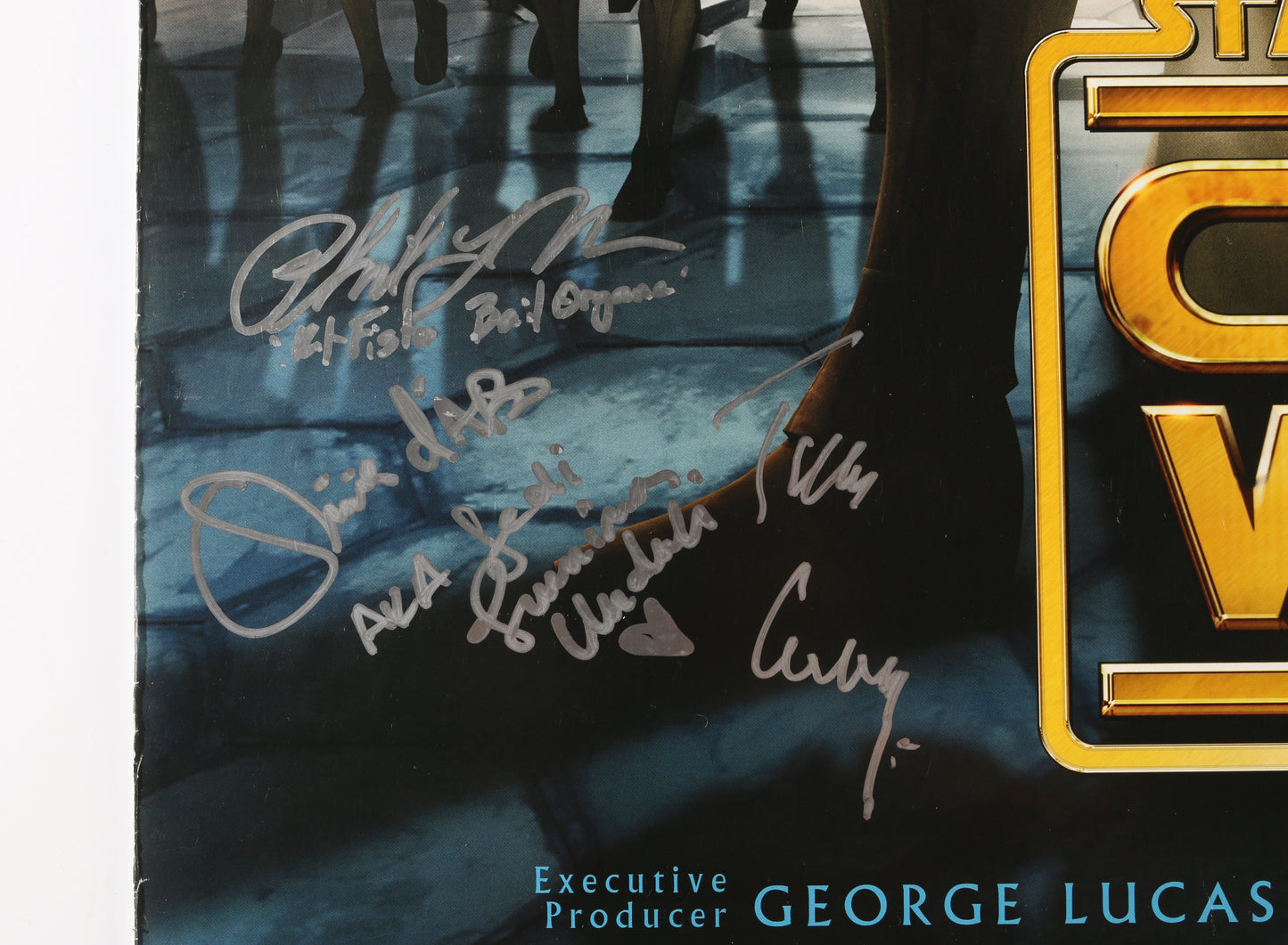 
                  
                    Star Wars: The Clone Wars 27x40 Poster (SWAU / Official Pix) Cast Signed by Terrence C. Carson, Olivia d'Abo, Tim Curry, Phil LaMarr, Sam Witwer, Dave Fennoy, Meredith Salenger, Tasia Valenza, & Ashley Eckstein with Character Names & Quotes
                  
                