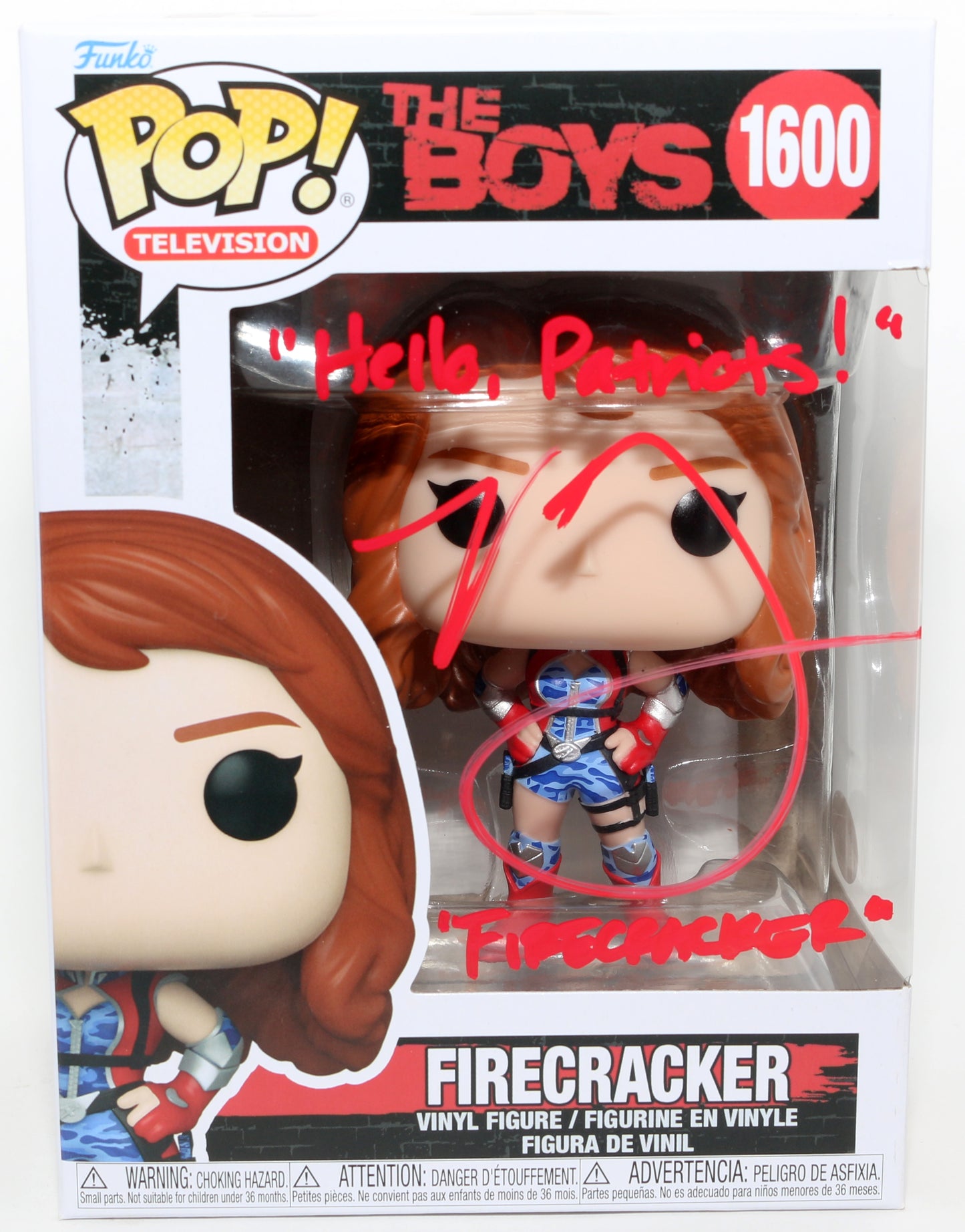 
                  
                    Valorie Curry as Firecracker in The Boys (JSA) Signed Funko POP! #1600 with Character Name & Quote
                  
                