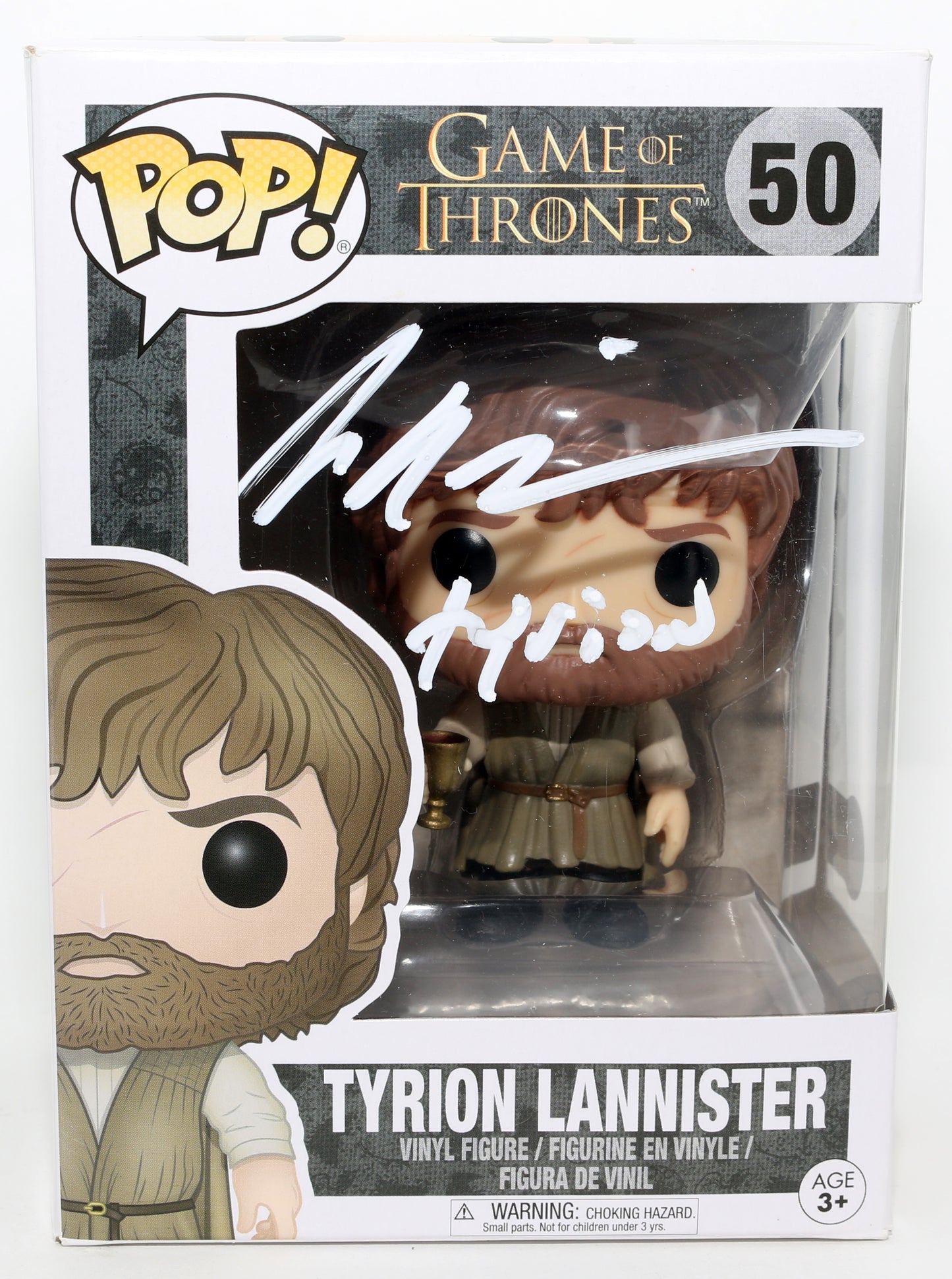 
                  
                    Peter Dinklage as Tyrion Lannister in Game of Thrones (Beckett) Signed Funko POP! #50 with Character Name
                  
                