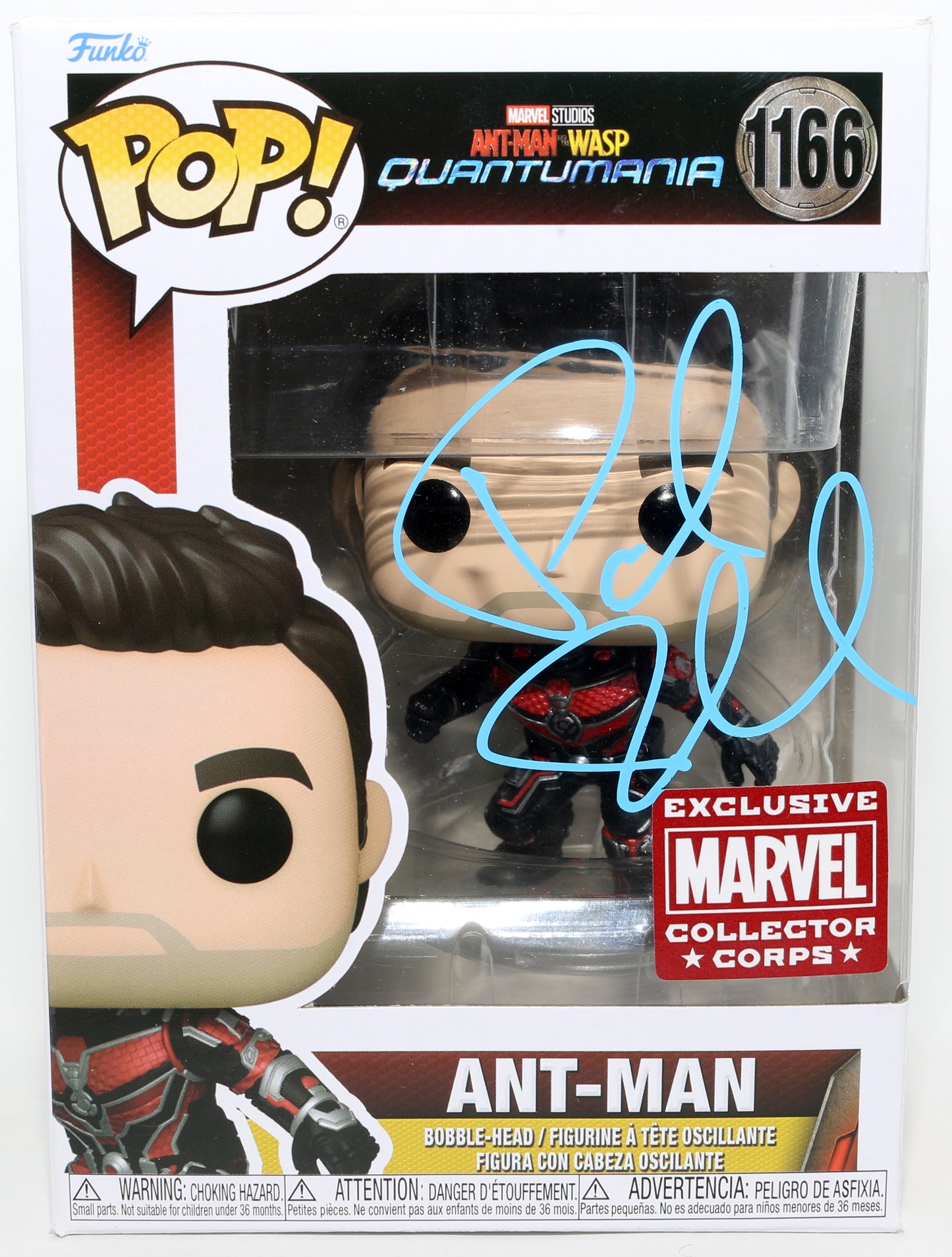 
                  
                    Paul Rudd as Scott Lang / Ant-Man in Ant-Man & The Wasp: Quantumania Marvel Collector Corps Exclusive Signed Funko POP! #1166
                  
                