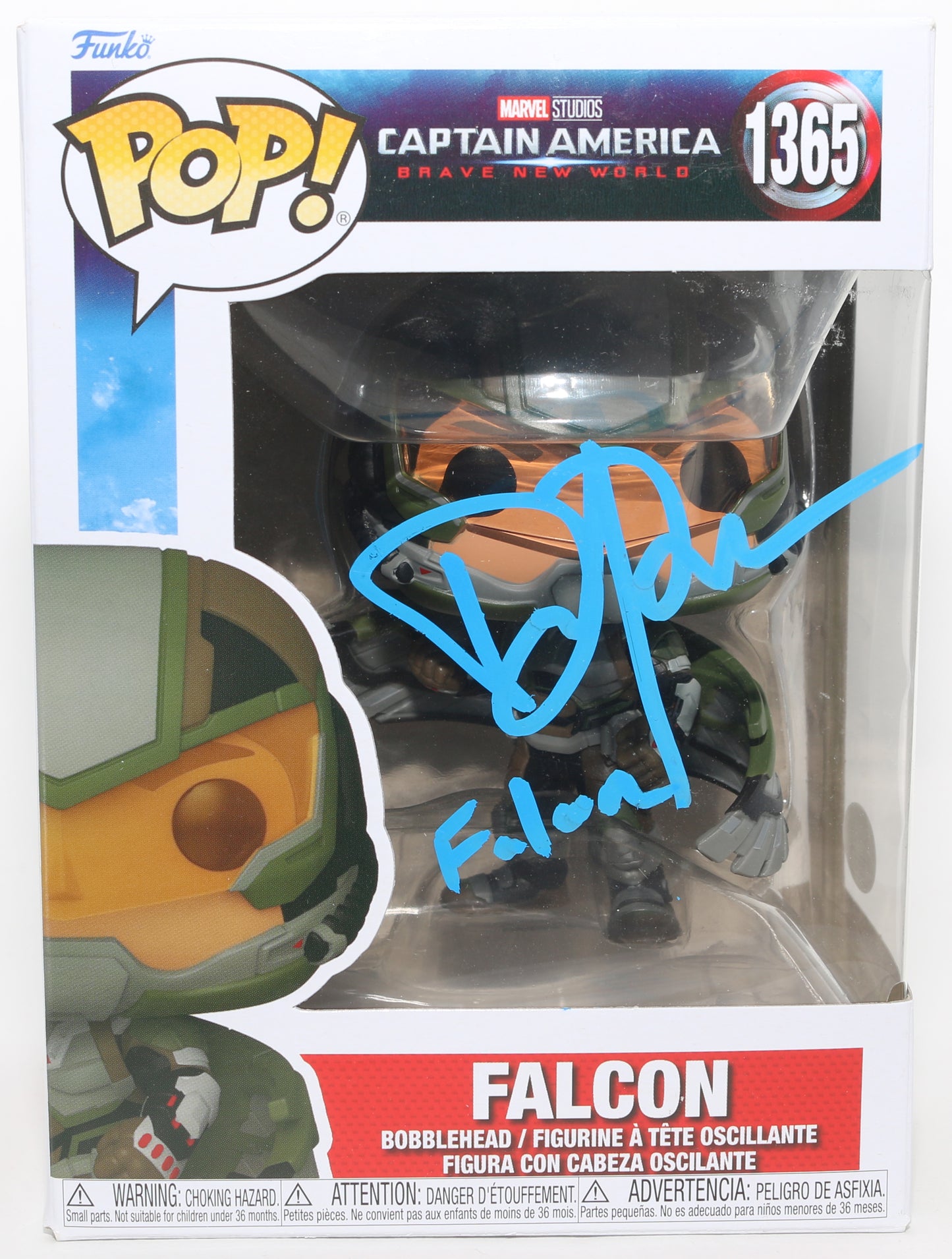 
                  
                    Danny Ramirez as Falcon in Captain America: Brave New World (JSA) Signed Funko POP! #1365 with Character Name
                  
                