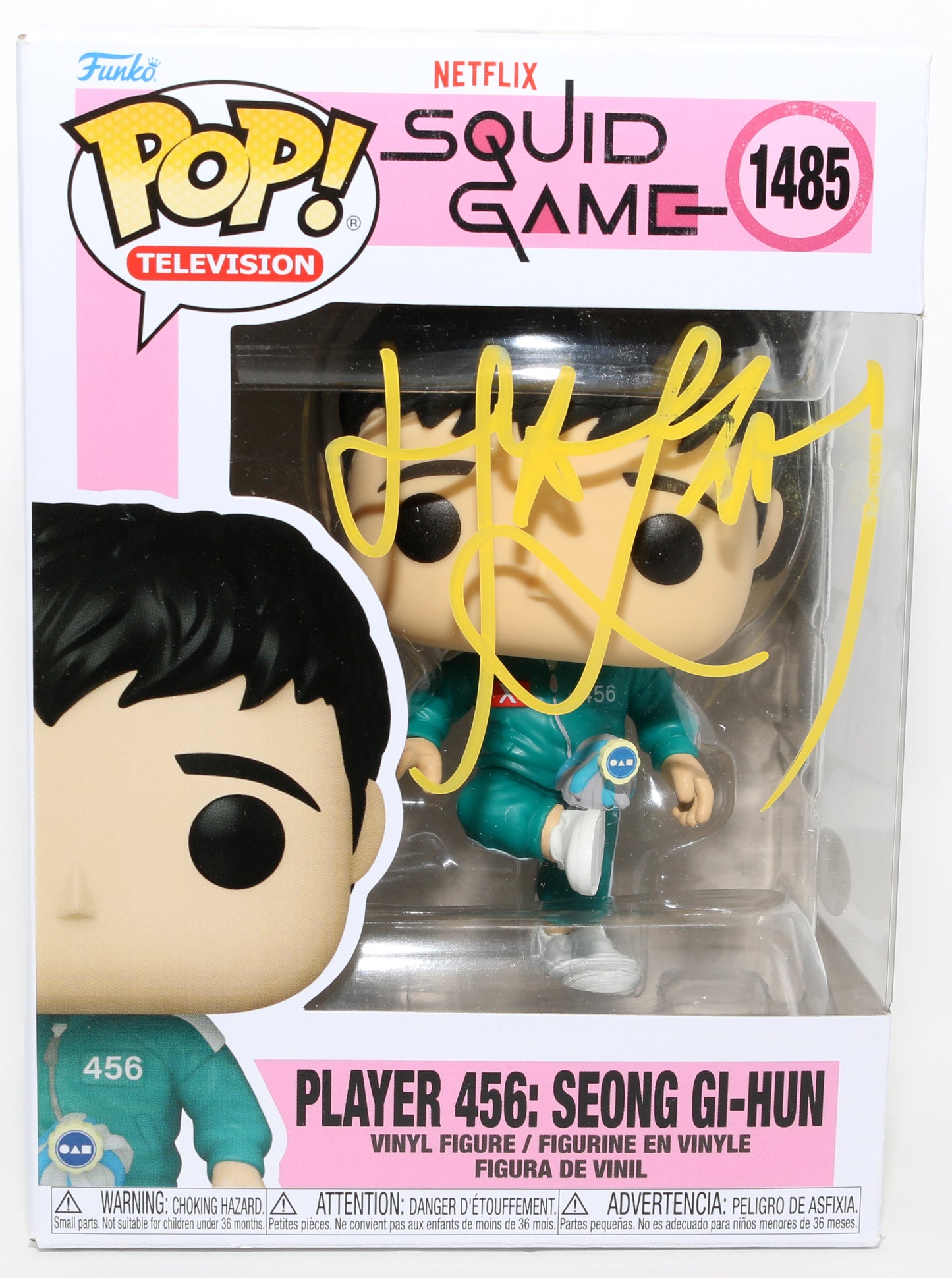
                  
                    Lee Jung-jae as Seong Gi-Hun / Player 456 in Squid Game (JSA) Signed Funko POP! #1485
                  
                