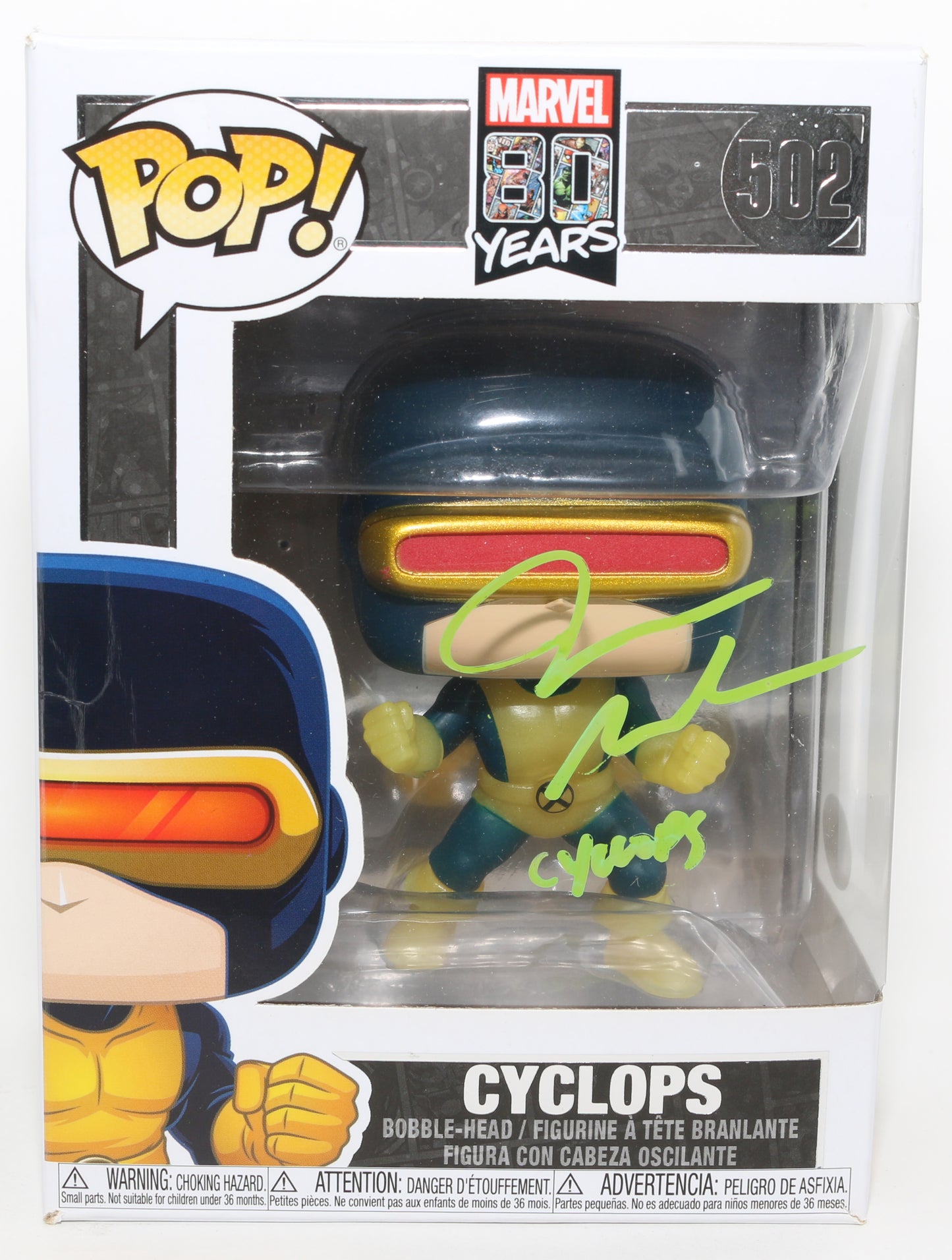 
                  
                    James Marsden as Cyclops in X-Men (JSA) Signed Funko POP! #502 with Character Name
                  
                