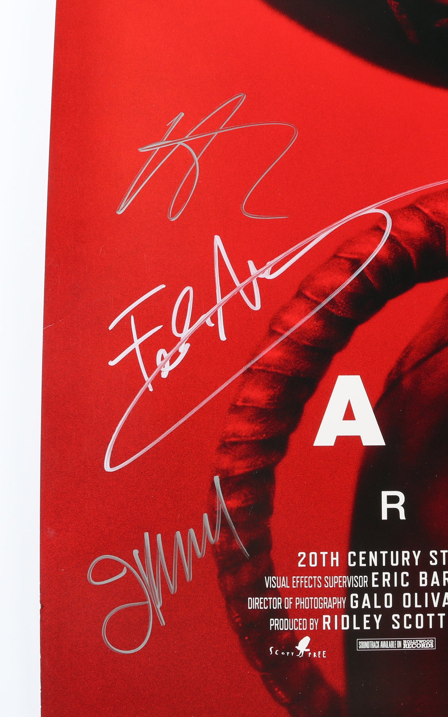 
                  
                    Alien: Romulus 27x40 Poster Cast Signed by Cailee Spaeny, Isabela Merced, Archie Renaux, David Jonsson, Spike Fearn, Aileen Wu, & Director: Fede Álvarez
                  
                
