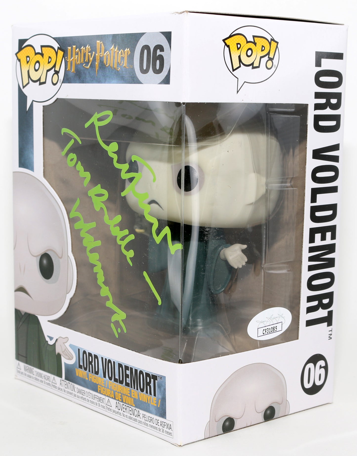 
                  
                    Ralph Fiennes as Lord Voldemort in Harry Potter (JSA) Signed Funko POP! #06 with Character Names
                  
                
