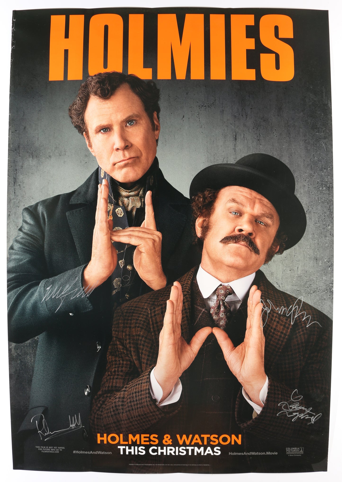 
                  
                    Holmes & Watson 27x40 Poster Cast Signed by Will Ferrell, John C. Reilly, Rebecca Hall, & Lauren Lapkus
                  
                