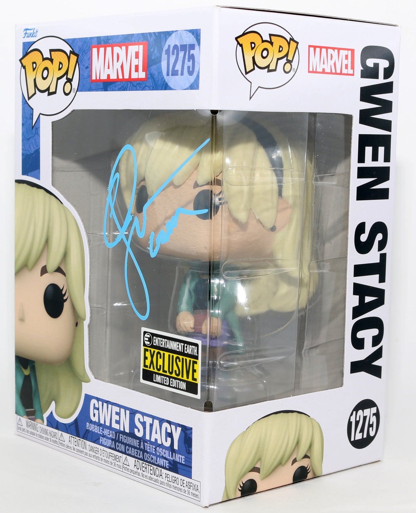 
                  
                    Emma Stone as Gwen Stacy in The Amazing Spider-Man Entertainment Earth Exclusive Signed Funko POP! #1275 with Character Name
                  
                