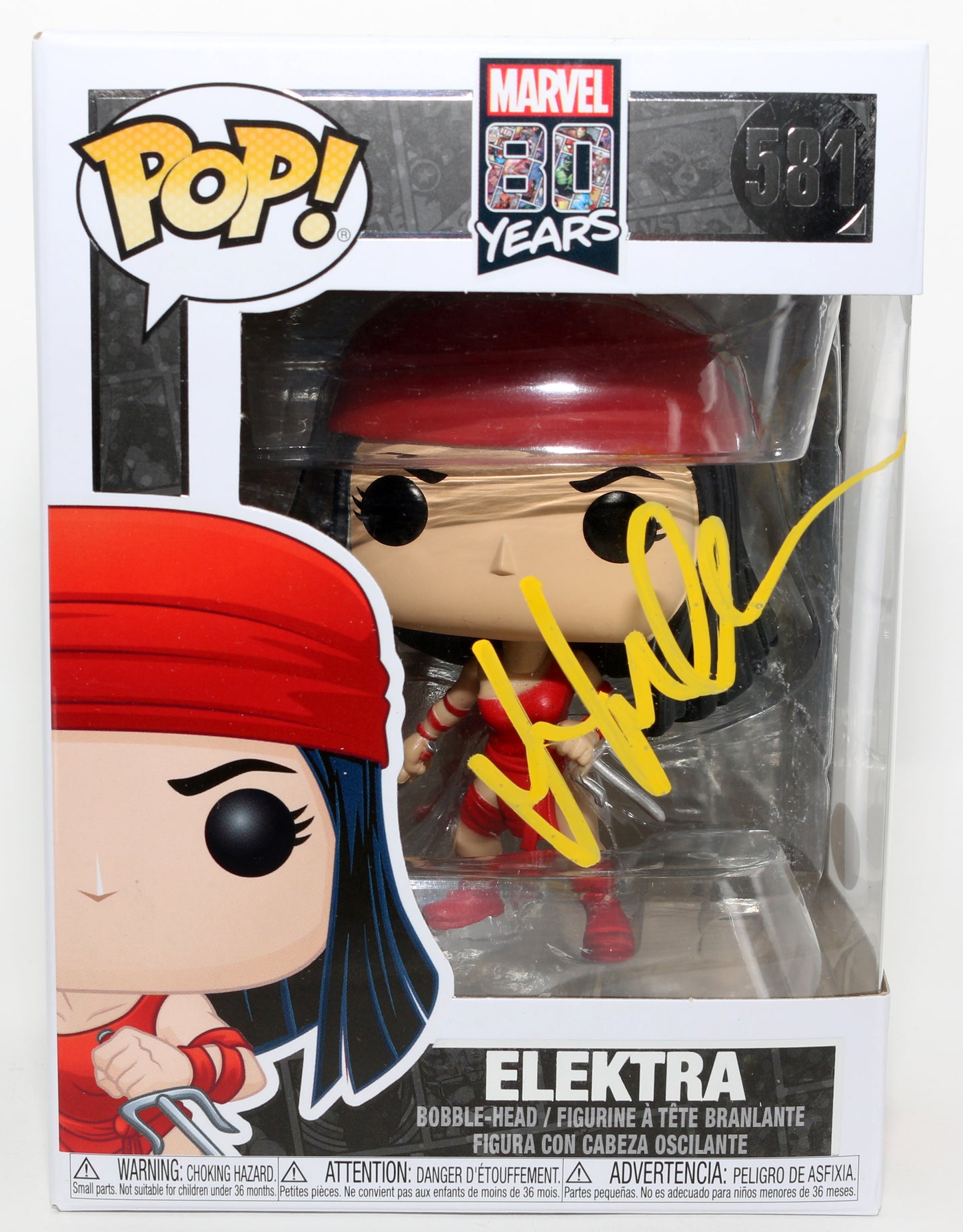 
                  
                    Jennifer Garner as Elektra Natchios in Daredevil (JSA) Signed Funko POP! #581
                  
                