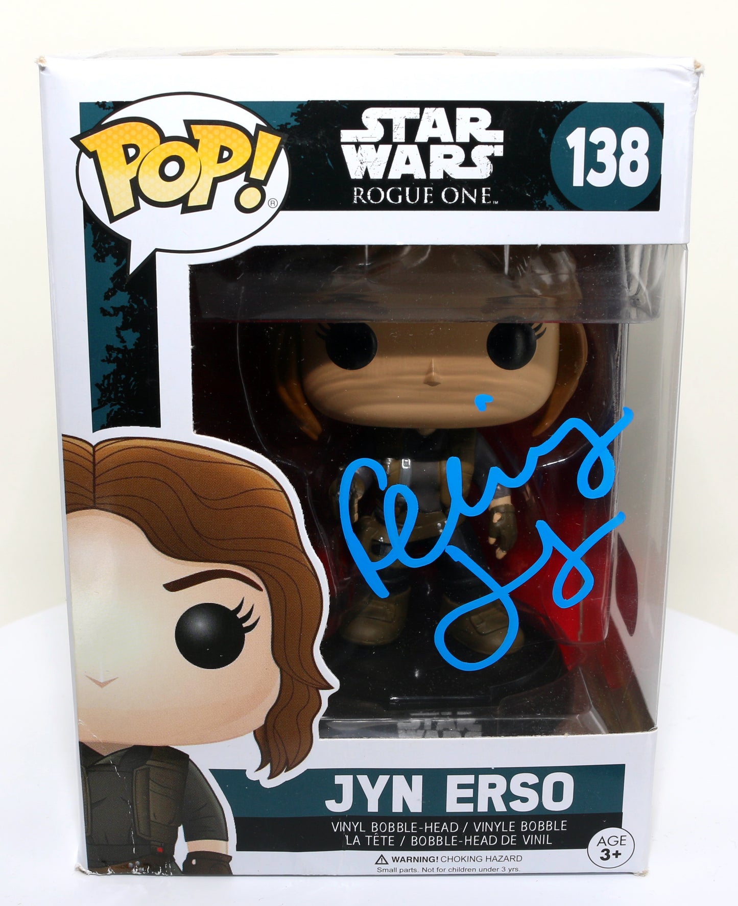 
                  
                    Felicity Jones as Jyn Erso in Rogue One: A Star Wars Story (SWAU) Signed Funko POP! #138
                  
                
