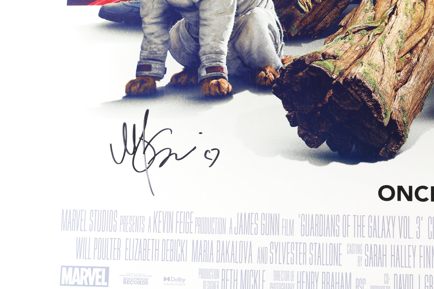 
                  
                    Guardians of the Galaxy Vol. 3 27x40 Cast Signed Chris Pratt, Pom Klementieff, Sean Gunn, Will Poulter, Chukwudi Iwuji, Maria Bakalova, Nathan Fillion, & Director: James Gunn
                  
                