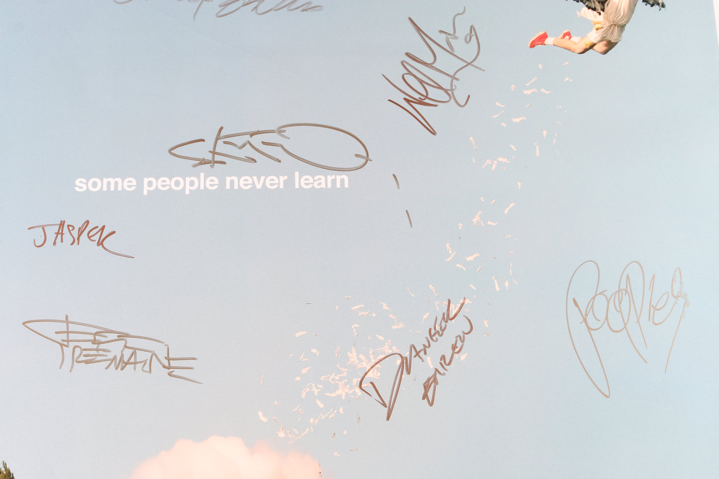 
                  
                    Jackass Forever 27x40 Poster Cast Signed by Johnny Knoxville, Jeff Tremaine, Jason Acuña, Steve-O, Chris Pontius, Dave England, Ehren McGhehey, Preston Lacy, Davon Wilson, Zach Holmes, Rachel Wolfson, & Sean McInerney
                  
                