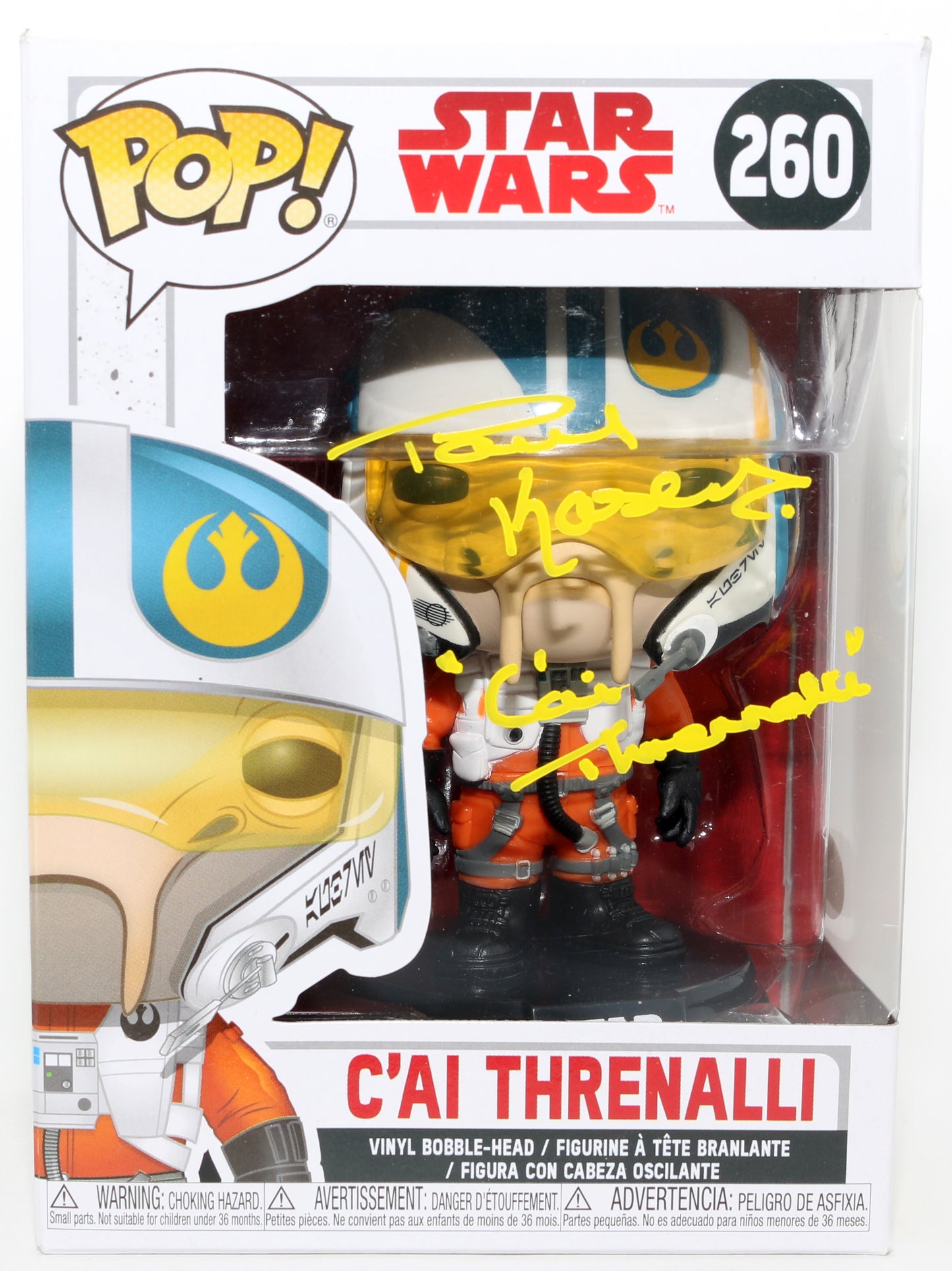 
                  
                    Paul Kasey as C'ai Threnalli in Star Wars: The Last Jedi Signed Funko POP! #260 with Character Name
                  
                