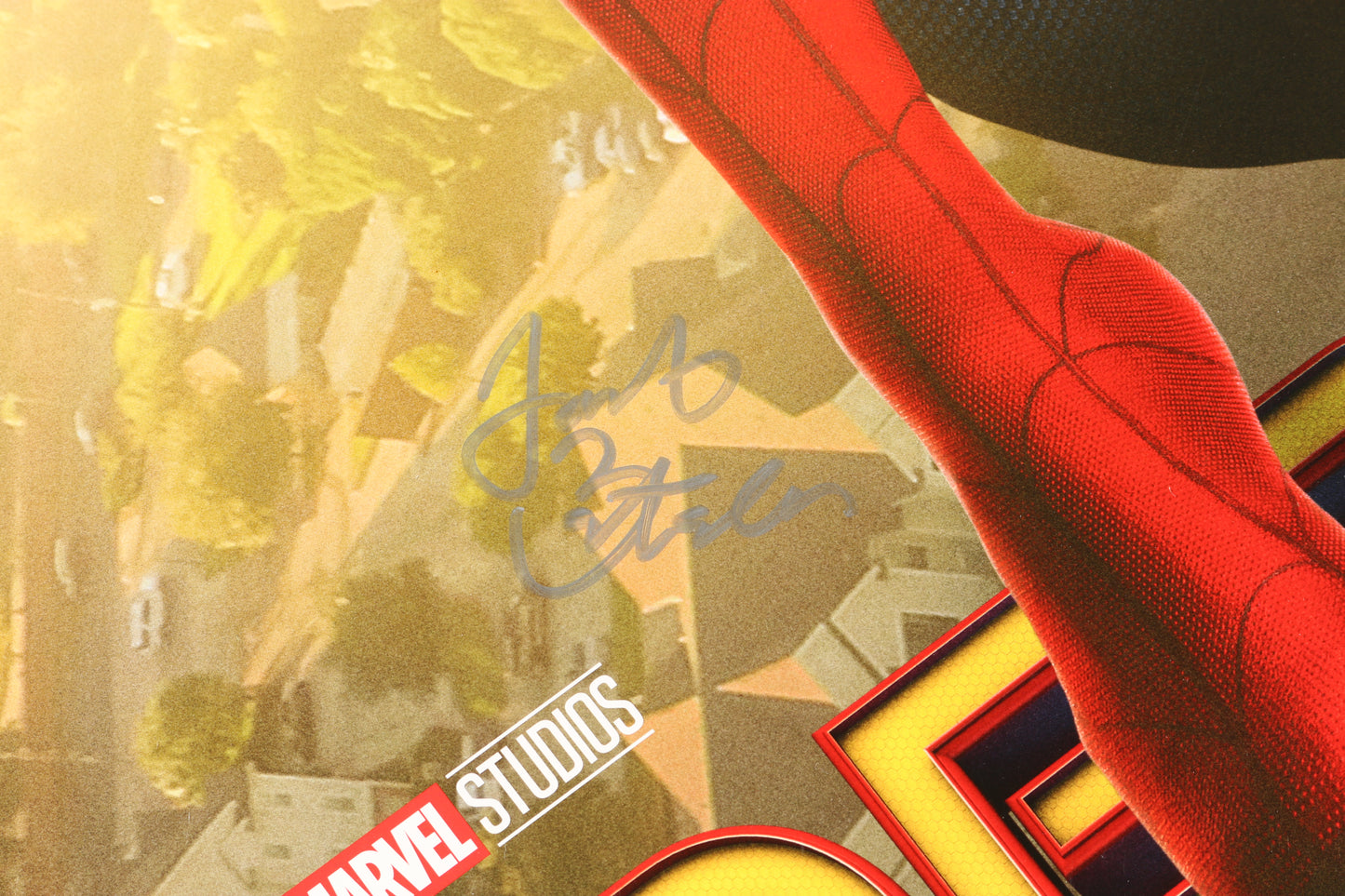
                  
                    Spider-Man: Homecoming 27x40 Poster Cast Signed by Tom Holland, Robert Downey Jr., Zendaya, Jacob Batalon, Laura Harrier, Tony Revolori, Kevin Feige, & Director: Jon Watts
                  
                