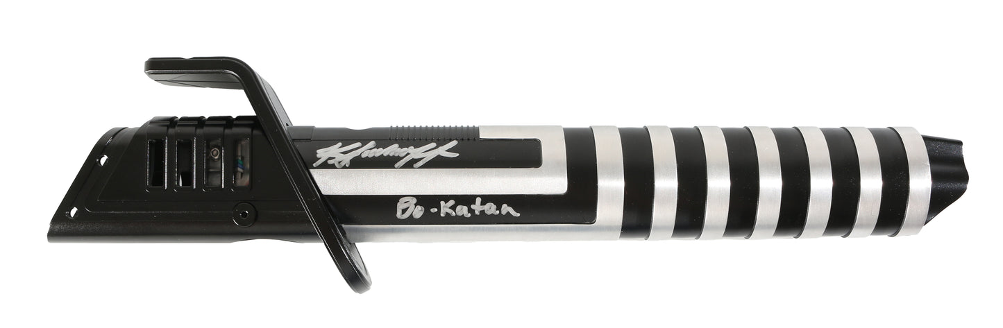 
                  
                    The Darksaber from Star Wars: The Mandalorian Prop Replica by Argo Sabers Signed by Giancarlo Esposito & Katee Sackhoff with Character Names
                  
                