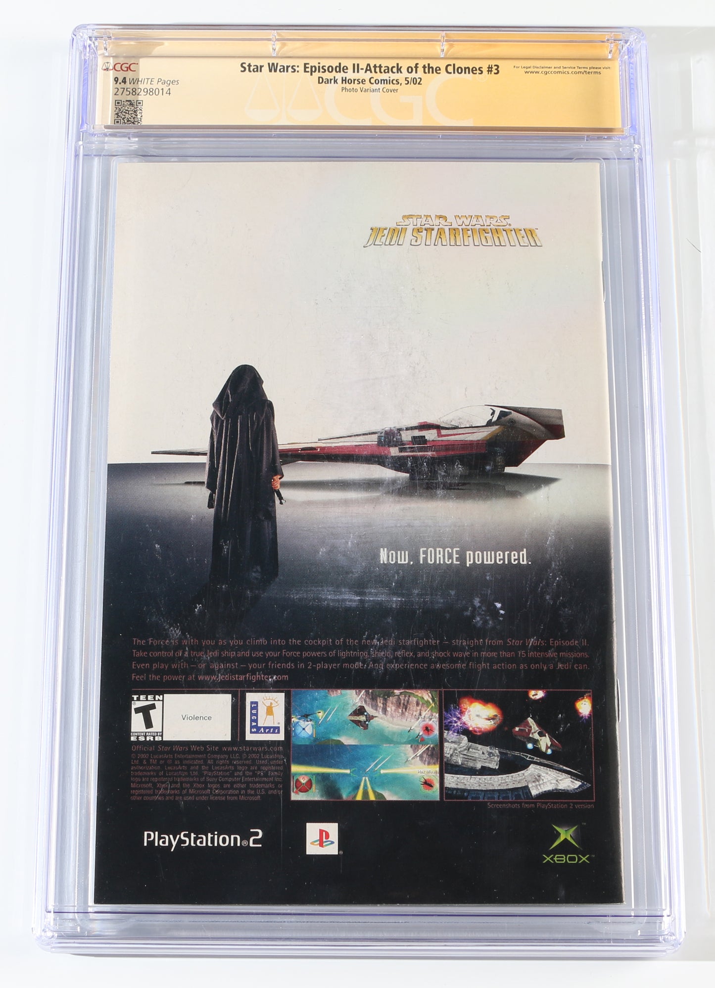 
                  
                    Star Wars Episode II: Attack of the Clones #3 - Ewan McGregor as Obi-Wan Kenobi with Character Name (CGC Signature Series 9.4) 2002
                  
                