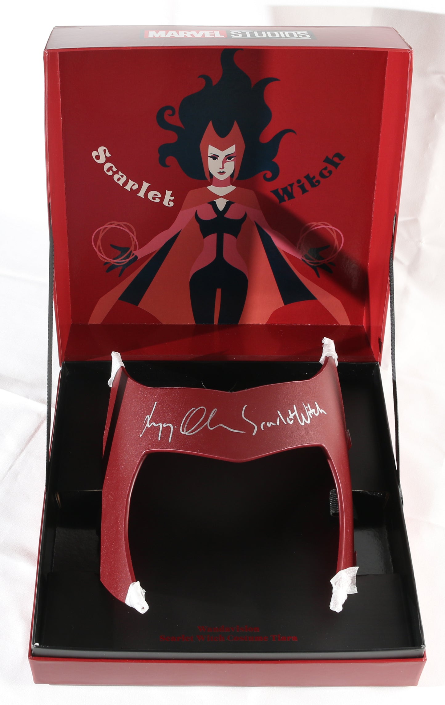 
                  
                    Elizabeth Olsen as Scarlet Witch in WandaVision (JSA) Signed Prop Replica Tiara with Character Name
                  
                
