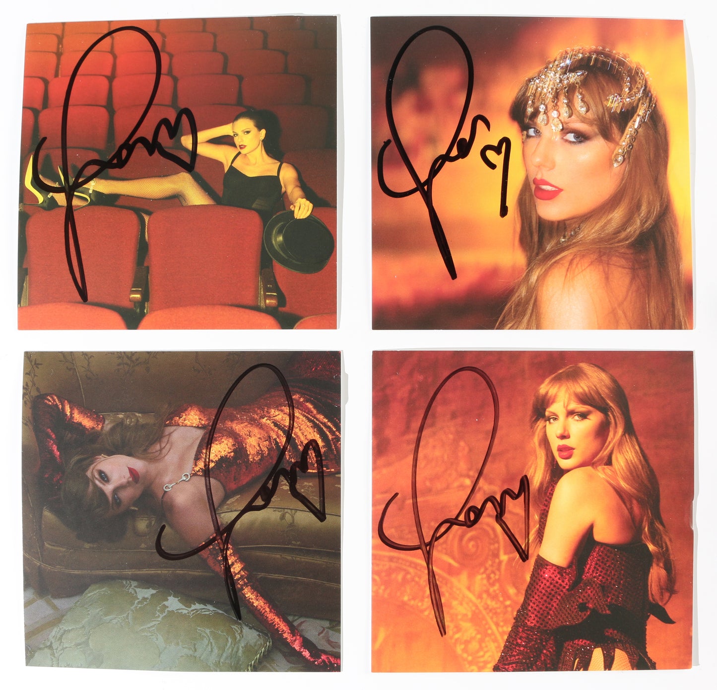 
                  
                    Taylor Swift: The Life of a Showgirl Complete 4pc Set of all CD Album Insert Variants Signed by Taylor Swift
                  
                