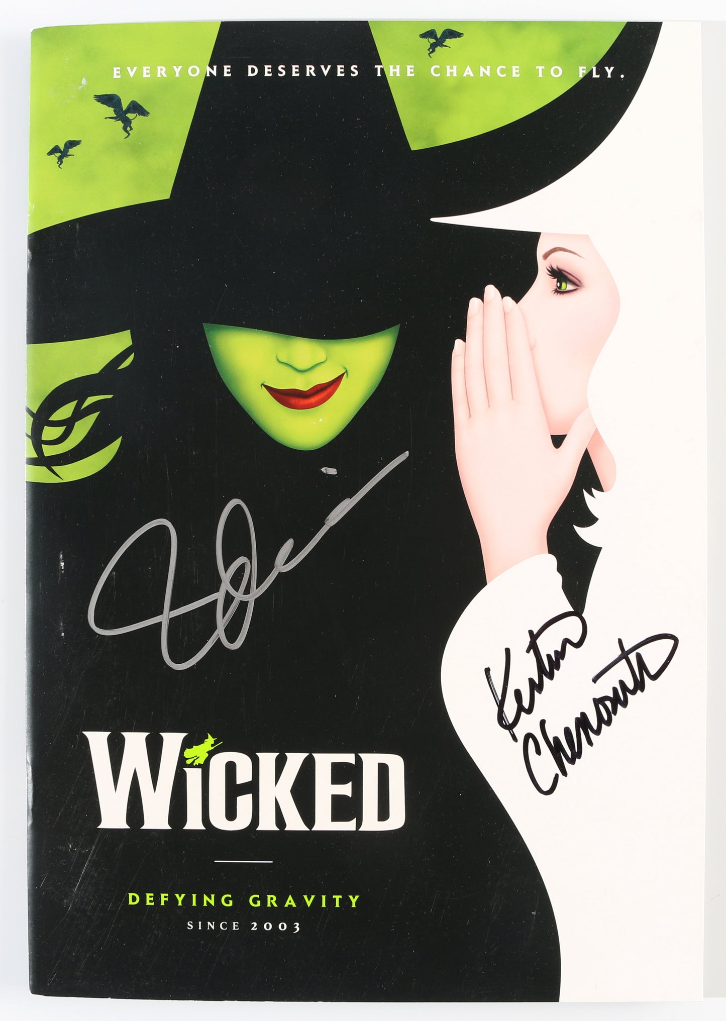 
                  
                    Idina Menzel as Elphaba Thropp & Kristin Chenoweth as Galinda Upland in Wicked Signed Broadway Theatre Program
                  
                