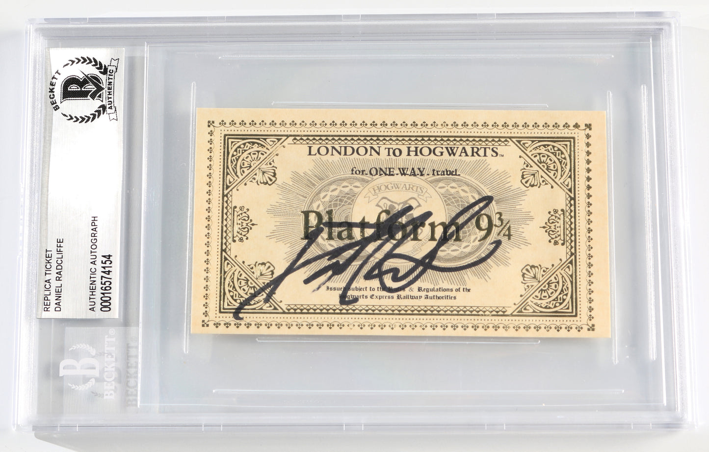 
                  
                    Daniel Radcliffe as Harry Potter in Harry Potter (Beckett Slabbed) Hogwarts Express Prop Replica Train Ticket
                  
                