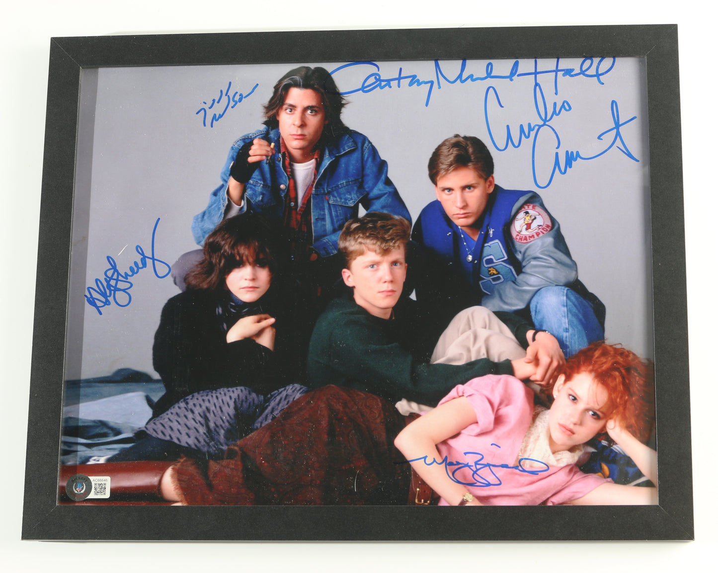 
                  
                    The Breakfast Club (Beckett) 12x15 Photo Cast Signed by Molly Ringwald, Ally Sheedy, Judd Nelson, Emilio Estevez, & Anthony Michael Hall
                  
                